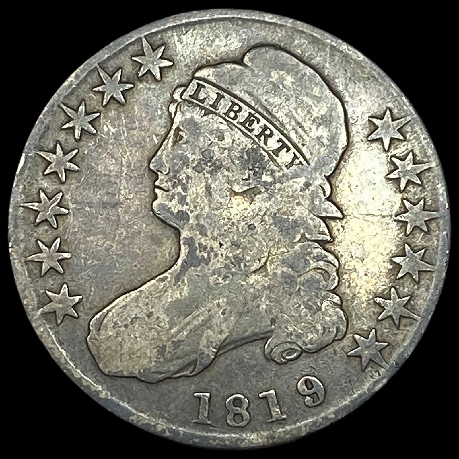 1819 Capped Bust Half Dollar LIGHTLY CIRCULATED (1 of 2)