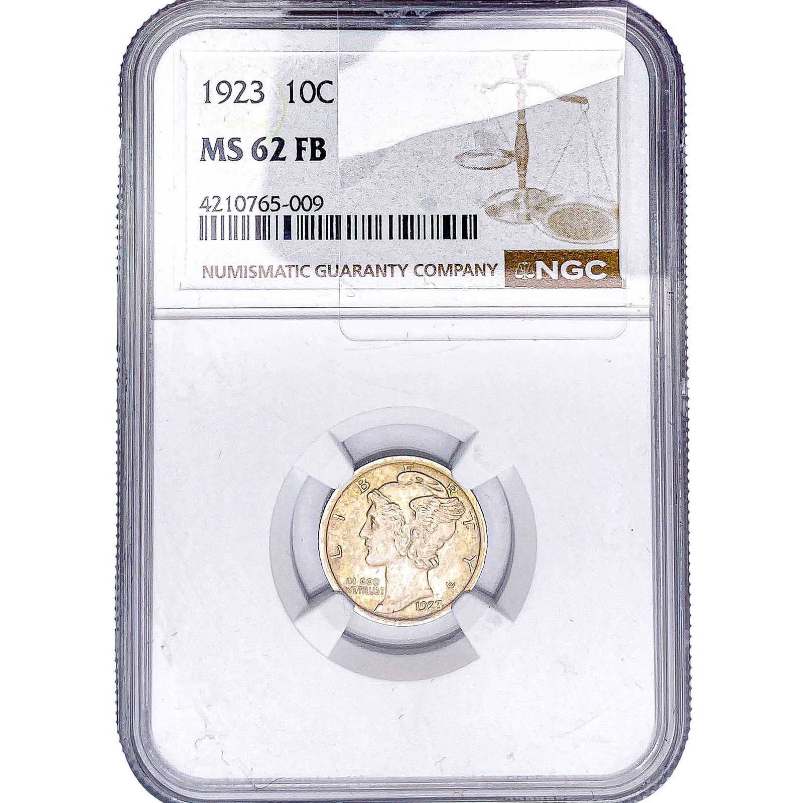 1923 Mercury Silver Dime NGC MS62 FB (1 of 2)