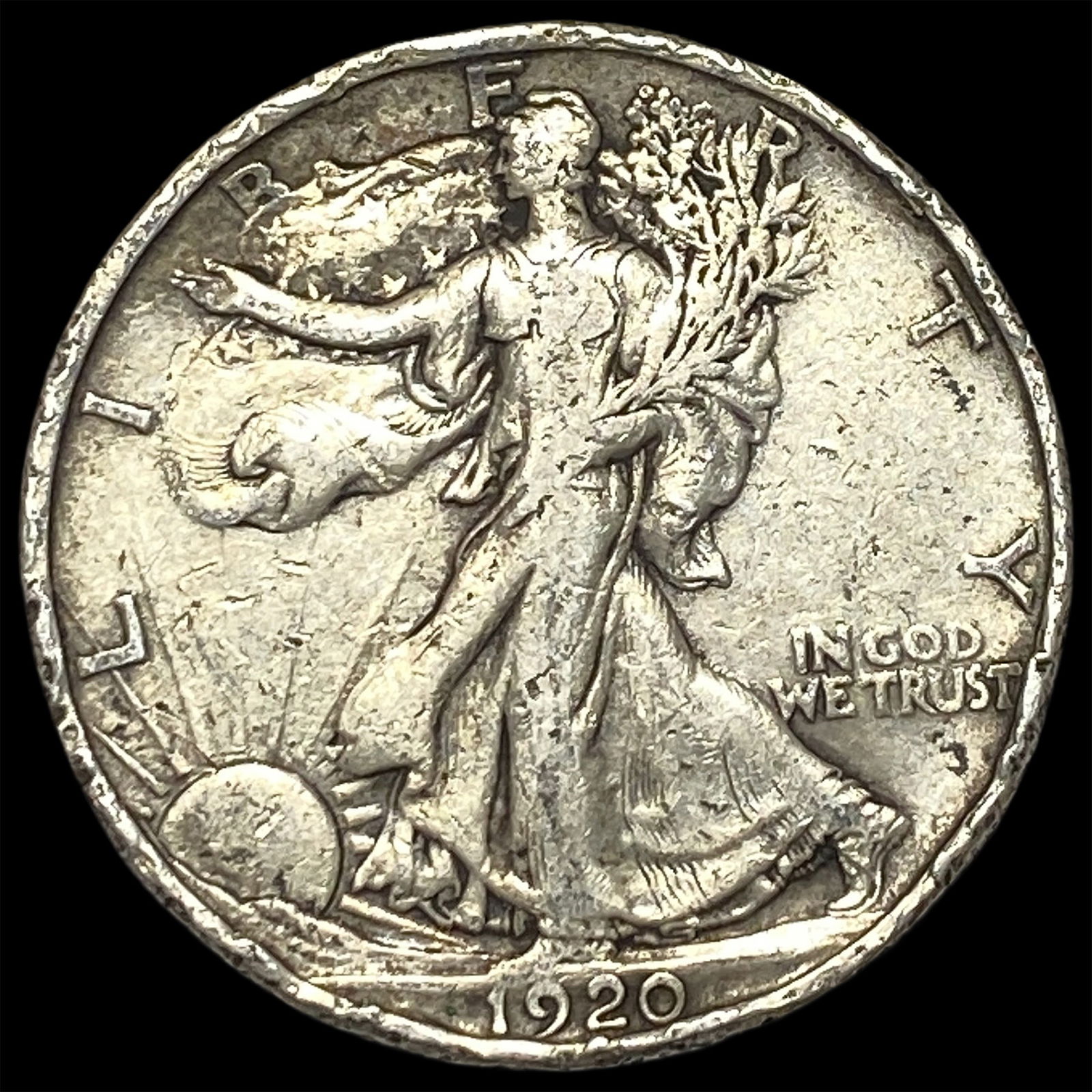 1920-D Silver Walking Liberty Half Dollar CLOSELY UNCIRCULATED (1 of 2)
