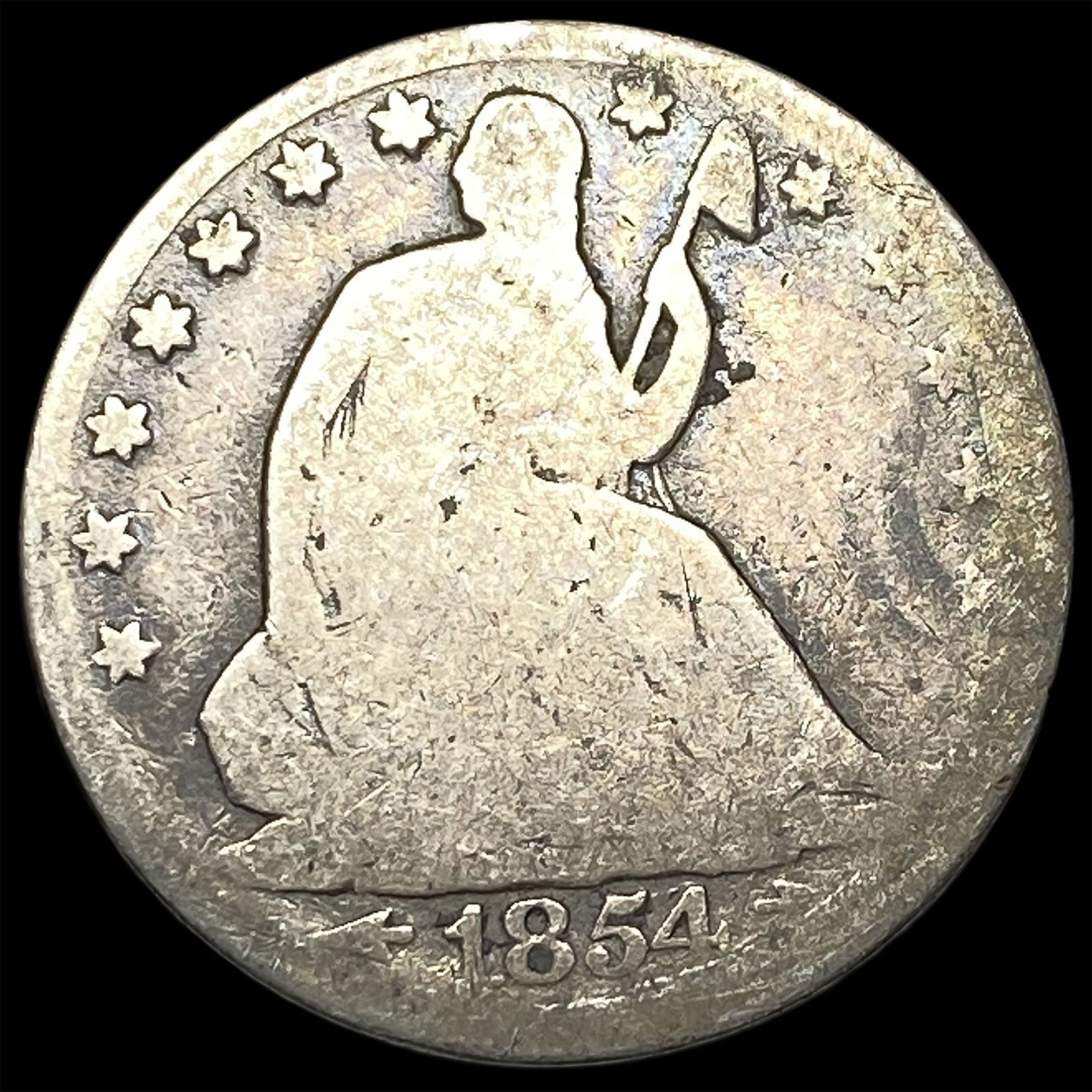 1854 Arrows Silver Seated Liberty Half Dollar HIGH GRADE: 1854 Arrows Silver Seated Liberty Half Dollar HIGH GRADE