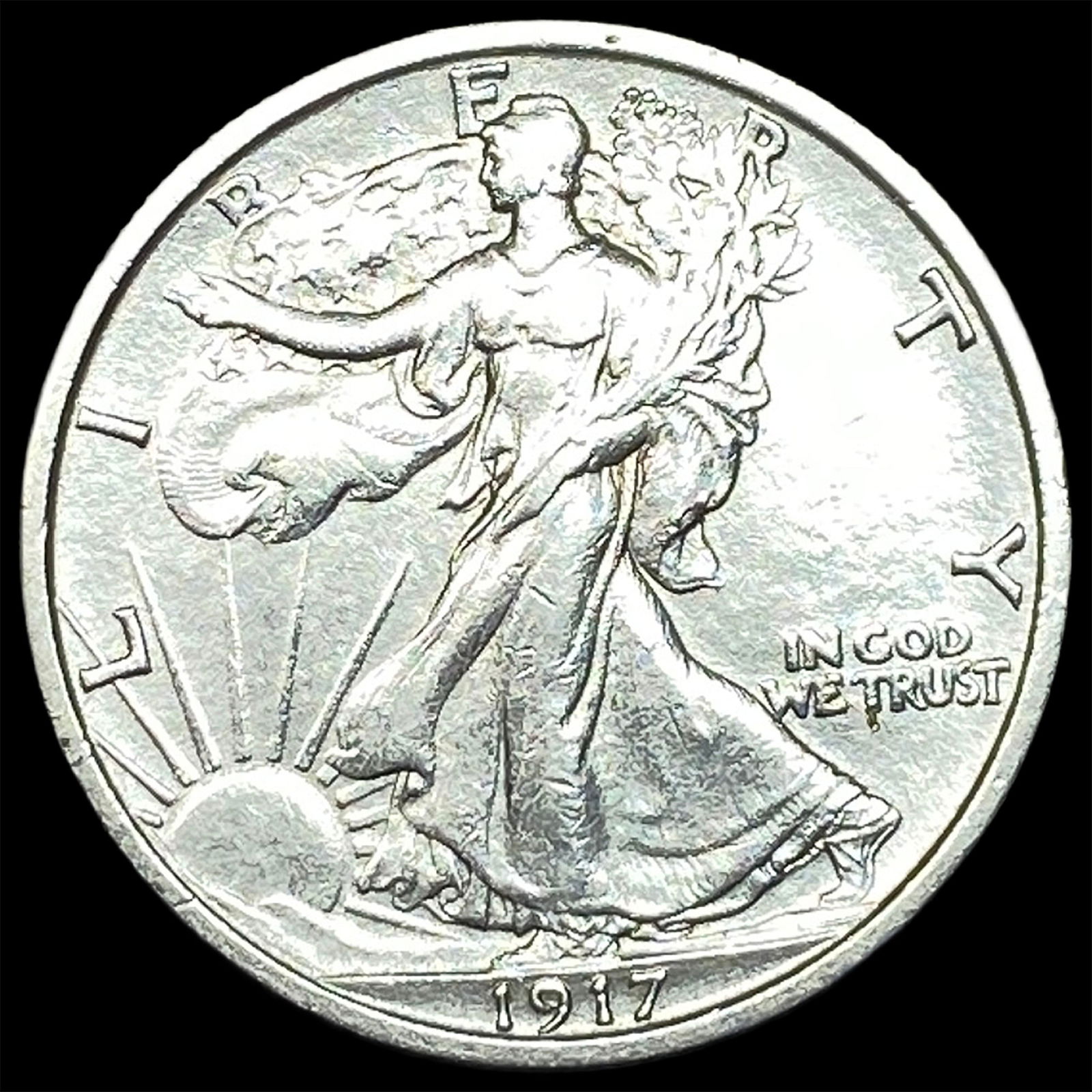 1917 Silver Walking Liberty Half Dollar CLOSELY UNCIRCULATED (1 of 2)