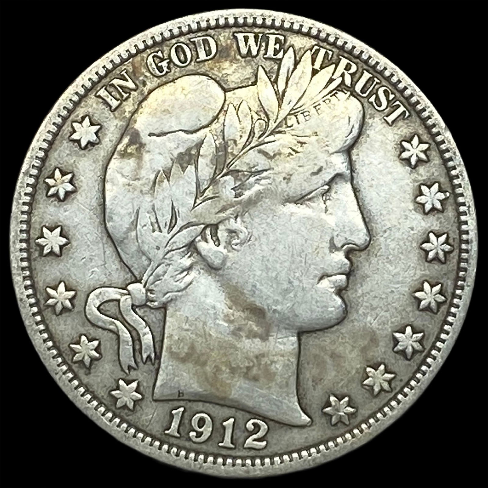 1912 Silver Barber Half Dollar ABOUT UNCIRCULATED: 1912 Silver Barber Half Dollar ABOUT UNCIRCULATED