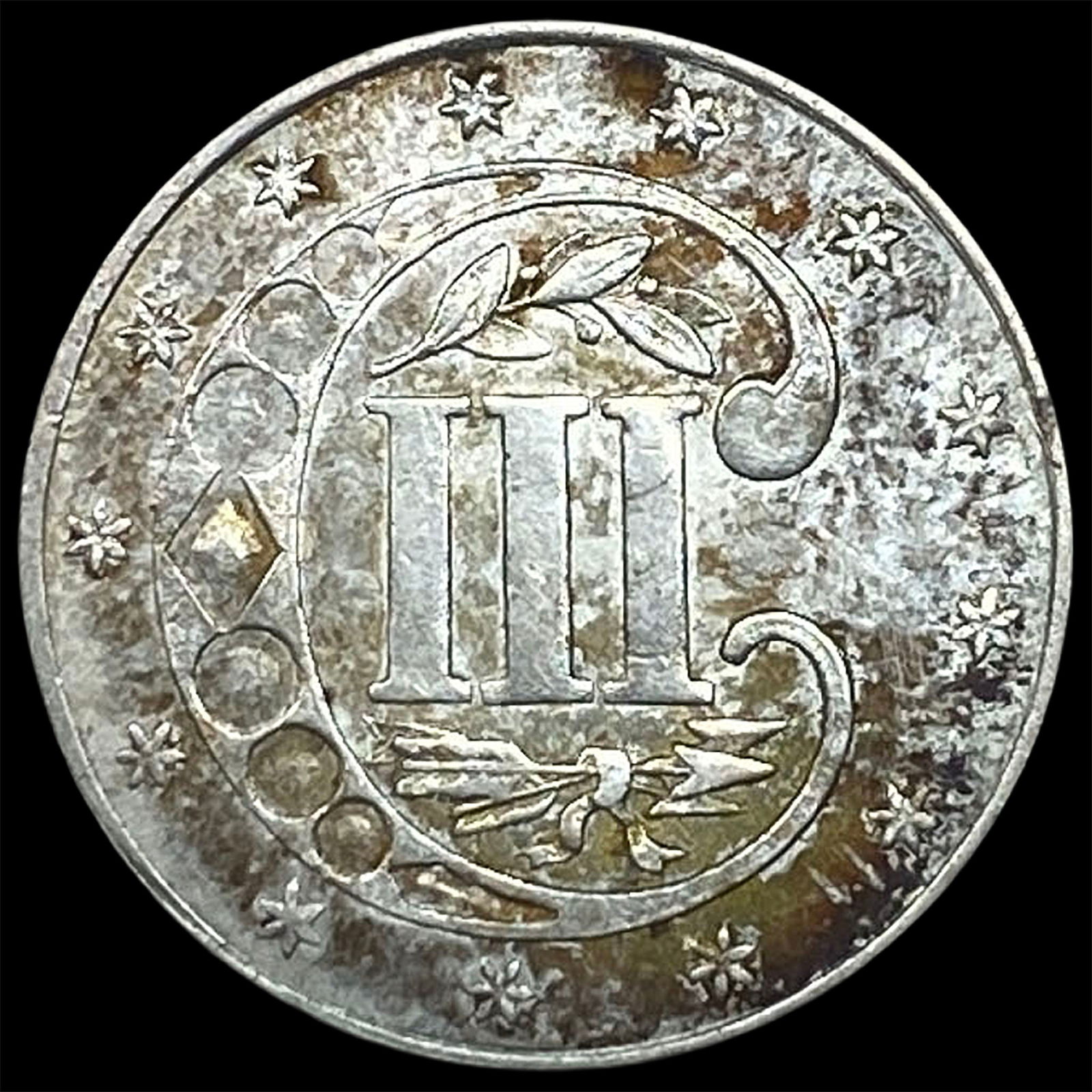 1861 Silver Three-Cent Piece UNCIRCULATED - 2