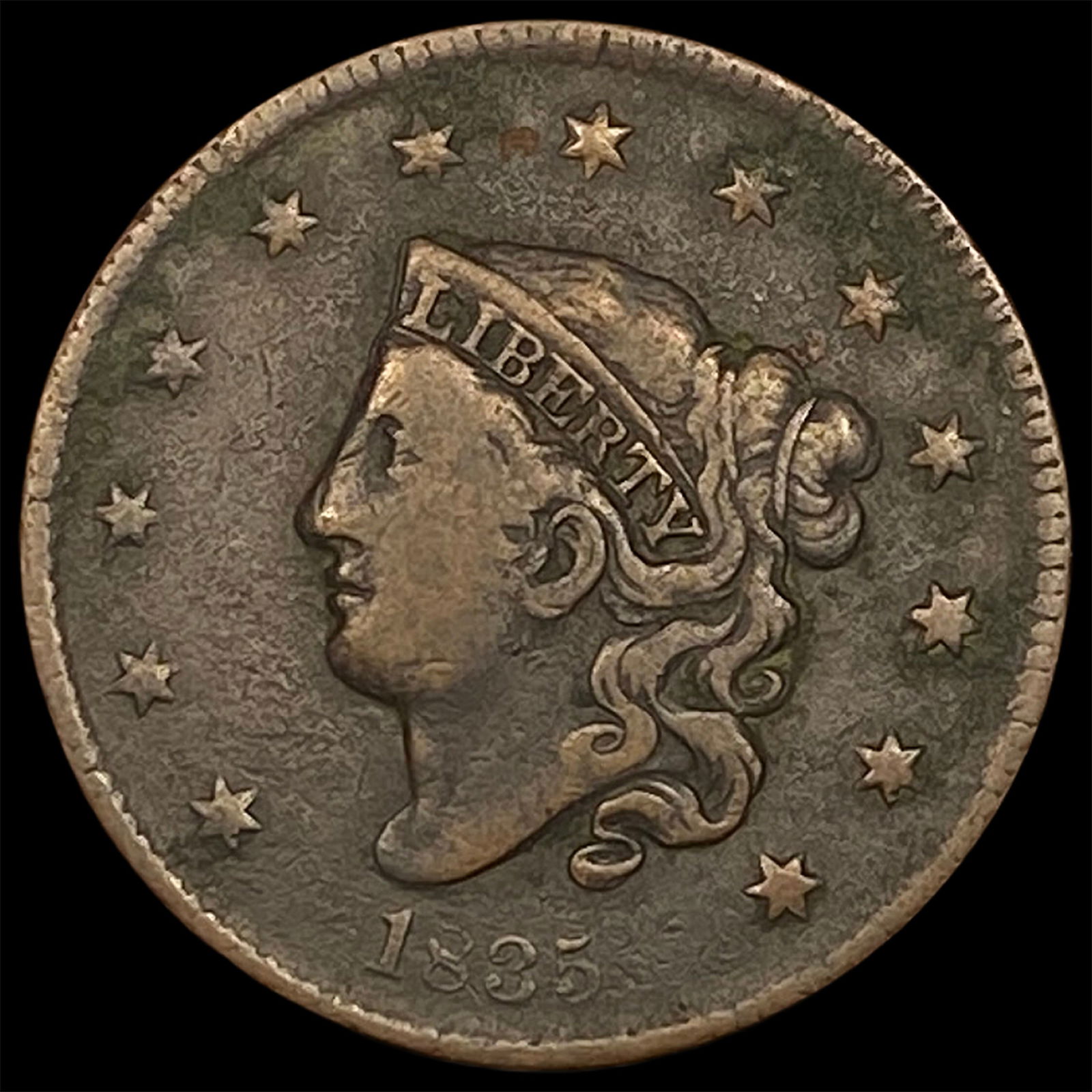 1835 Coronet Head Large Cent LIGHTLY CIRCULATED: 1835 Coronet Head Large Cent LIGHTLY CIRCULATED