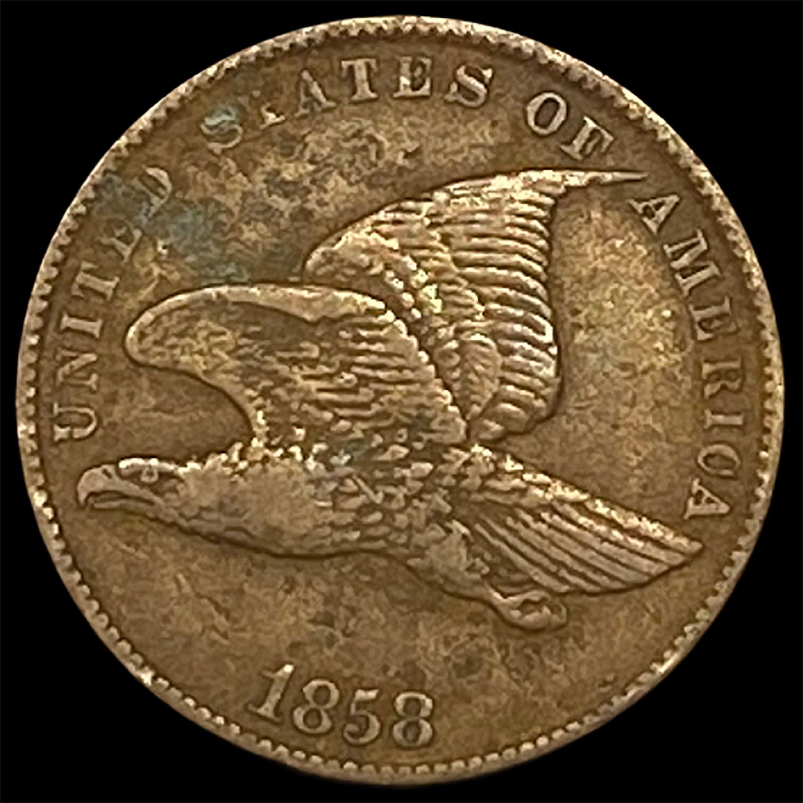 1858 Copper-Nickel Flying Eagle Cent NEARLY UNCIRCULATED (1 of 2)