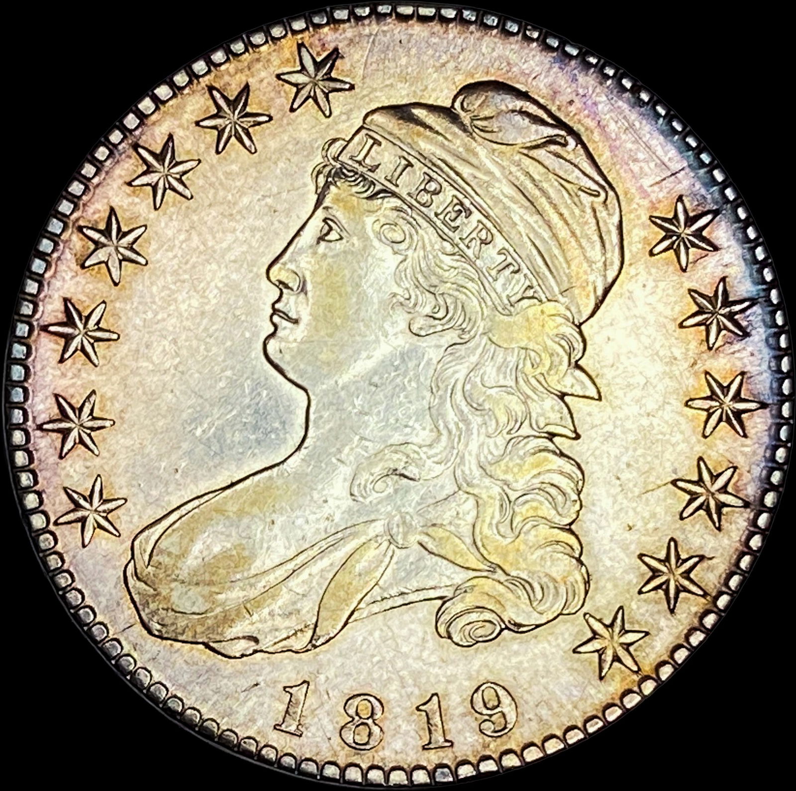 1819 Silver Capped Bust Half Dollar CLOSELY UNCIRCULATED (1 of 2)