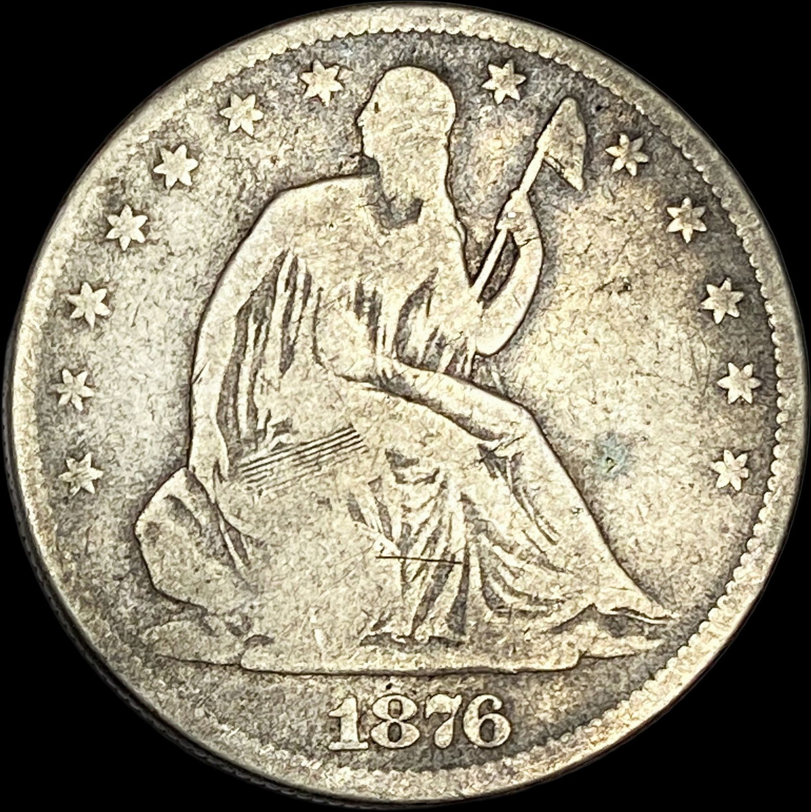 1876 Silver Seated Liberty Half Dollar LIGHTLY CIRCULATED: 1876 Silver Seated Liberty Half Dollar LIGHTLY CIRCULATED