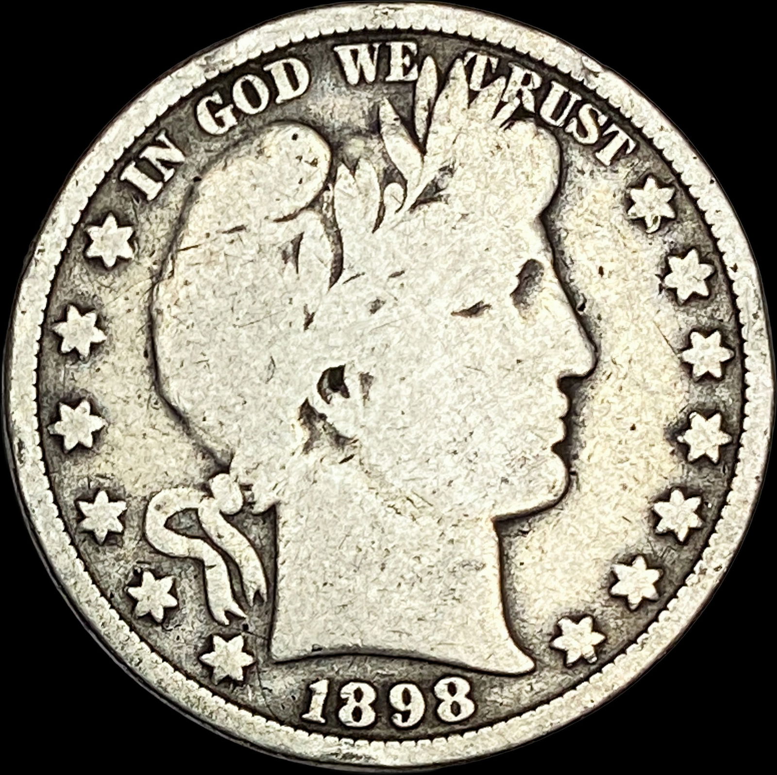 1898 Silver Barber Half Dollar HIGH GRADE: 1898 Silver Barber Half Dollar HIGH GRADE