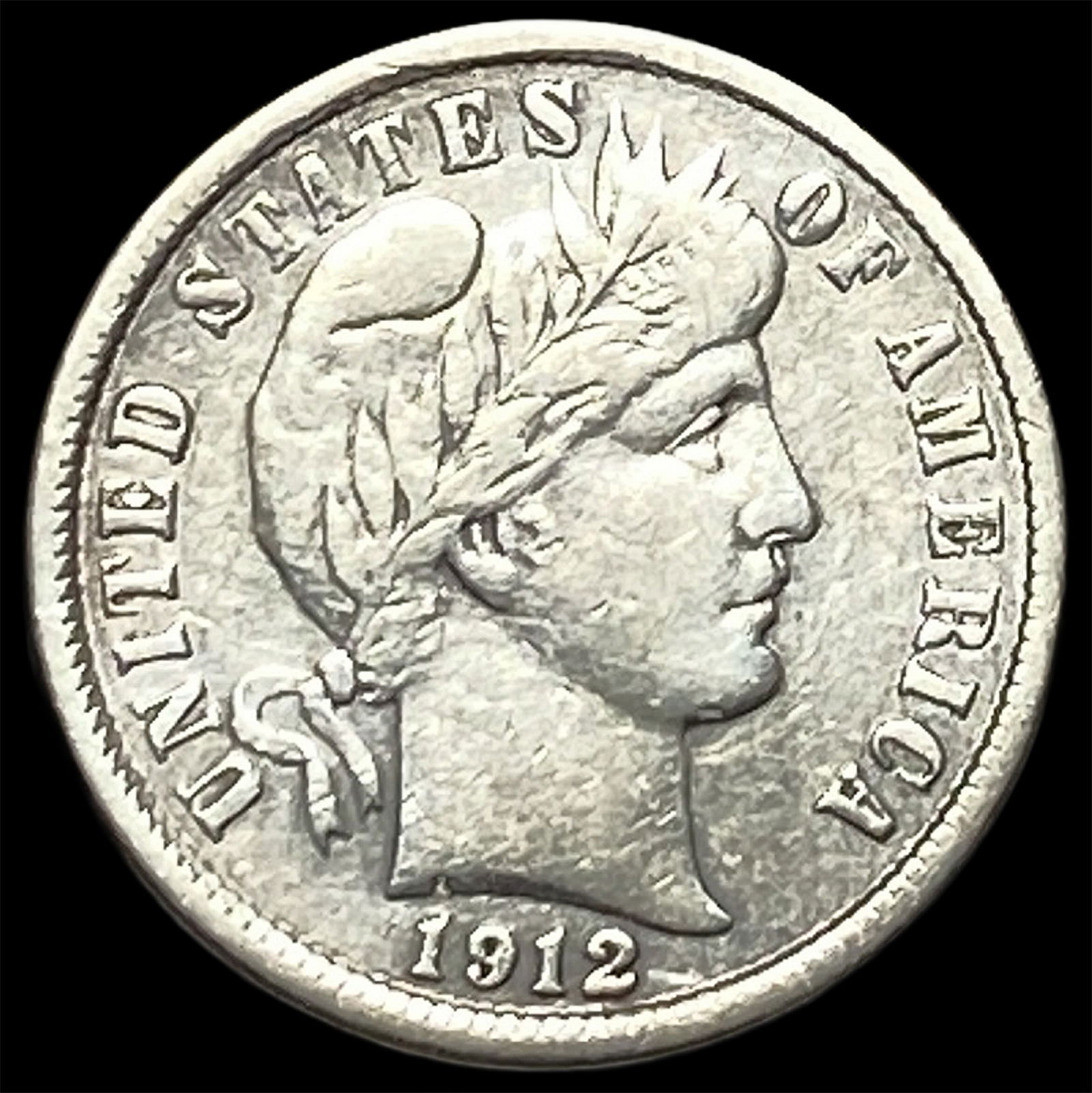 1912-S Silver Barber Dime CLOSELY UNCIRCULATED (1 of 2)