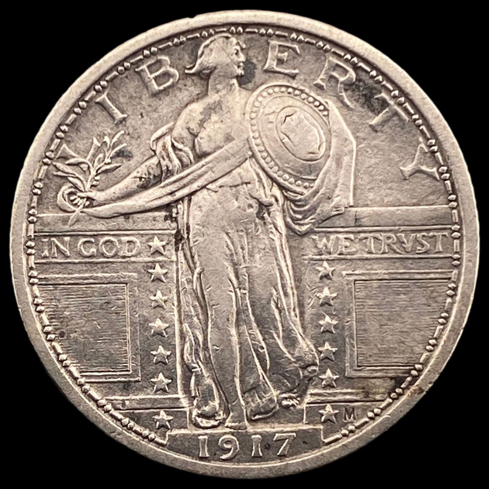 1917 Type 1 Standing Liberty Quarter NEARLY UNCIRCULATED: 1917 Type 1 Standing Liberty Quarter NEARLY UNCIRCULATED