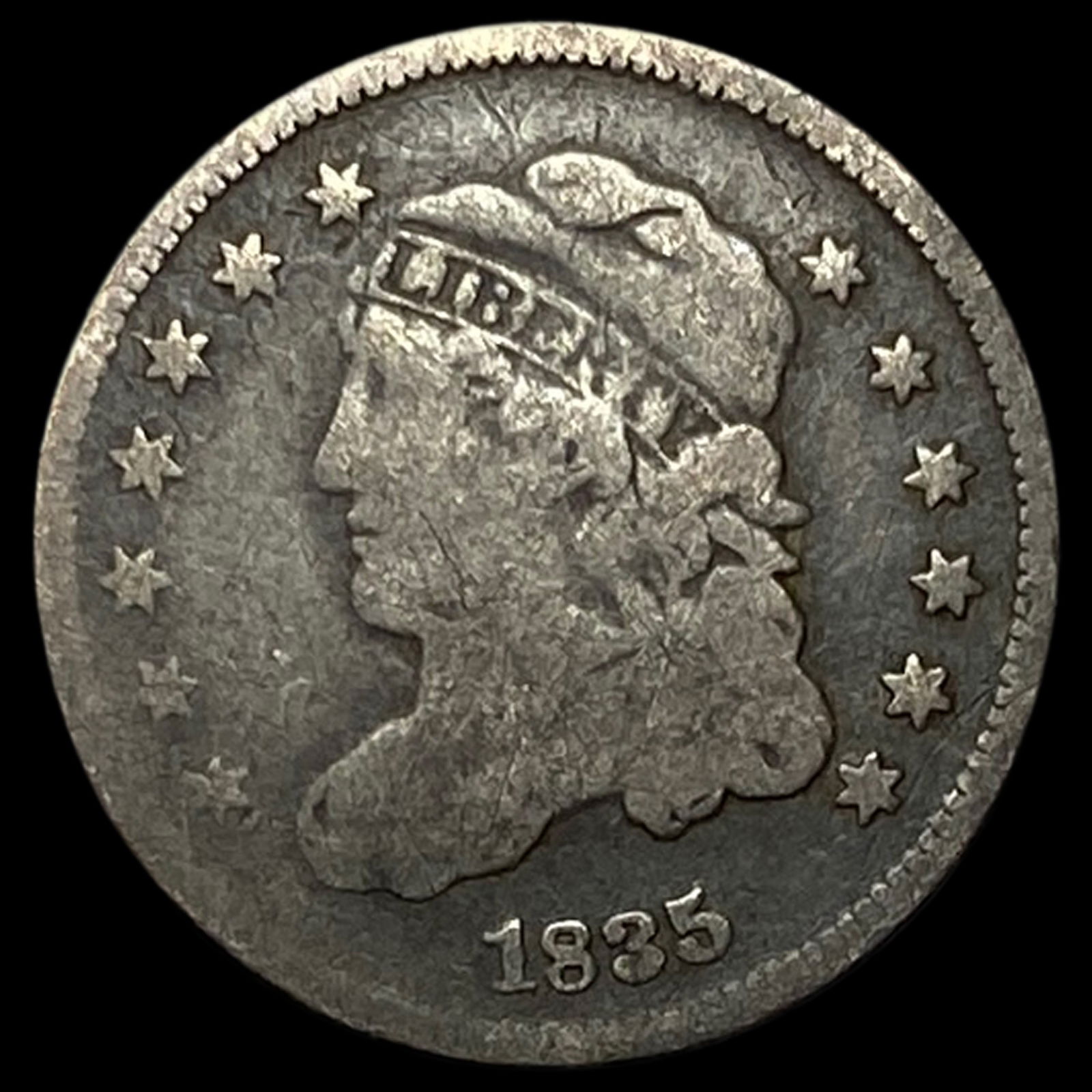 1835 Capped Bust Half Dime NICELY CIRCULATED: 1835 Capped Bust Half Dime NICELY CIRCULATED