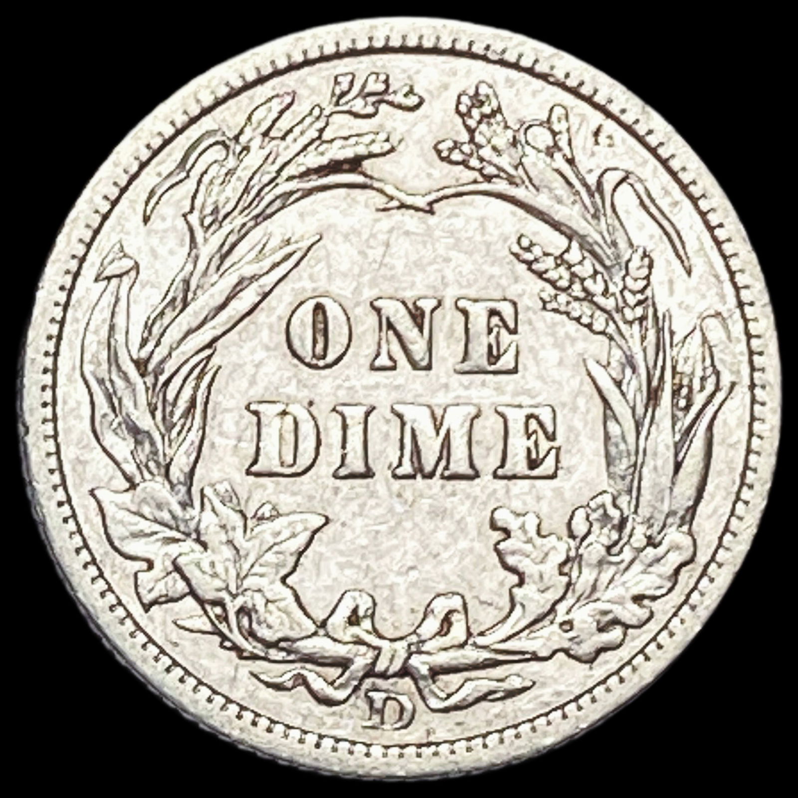 1908-D Silver Barber Dime ABOUT UNCIRCULATED - 2