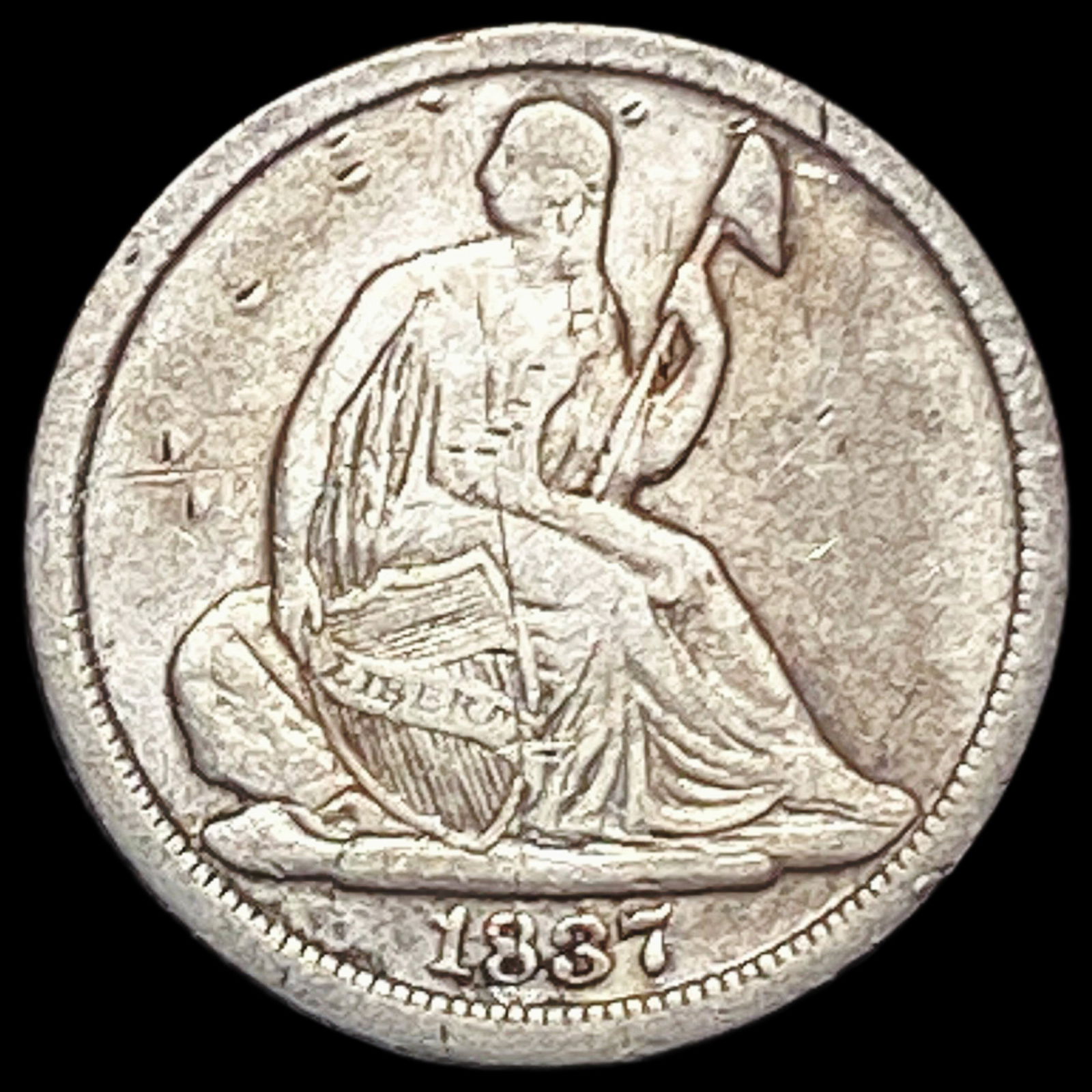 1837 Seated Liberty Half Dime No Stars HIGH GRADE: 1837 Seated Liberty Half Dime No Stars HIGH GRADE