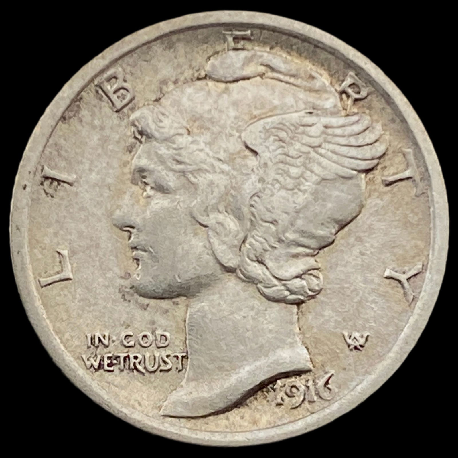 1916 Mercury Dime ABOUT UNCIRCULATED: 1916 Mercury Dime ABOUT UNCIRCULATED