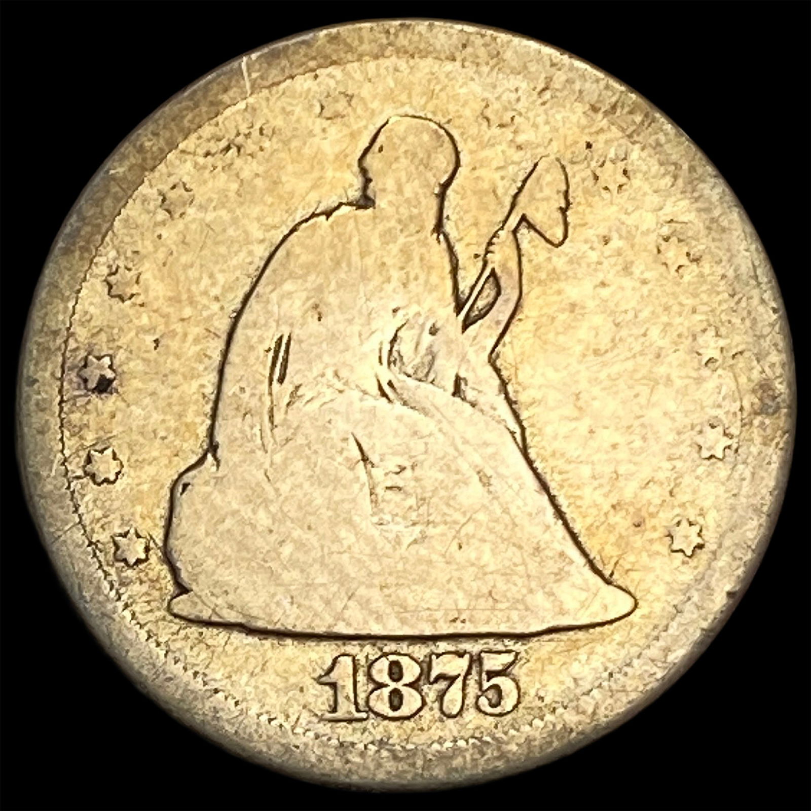 1875-S Seated Liberty Dime NICELY CIRCULATED: 1875-S Seated Liberty Dime NICELY CIRCULATED
