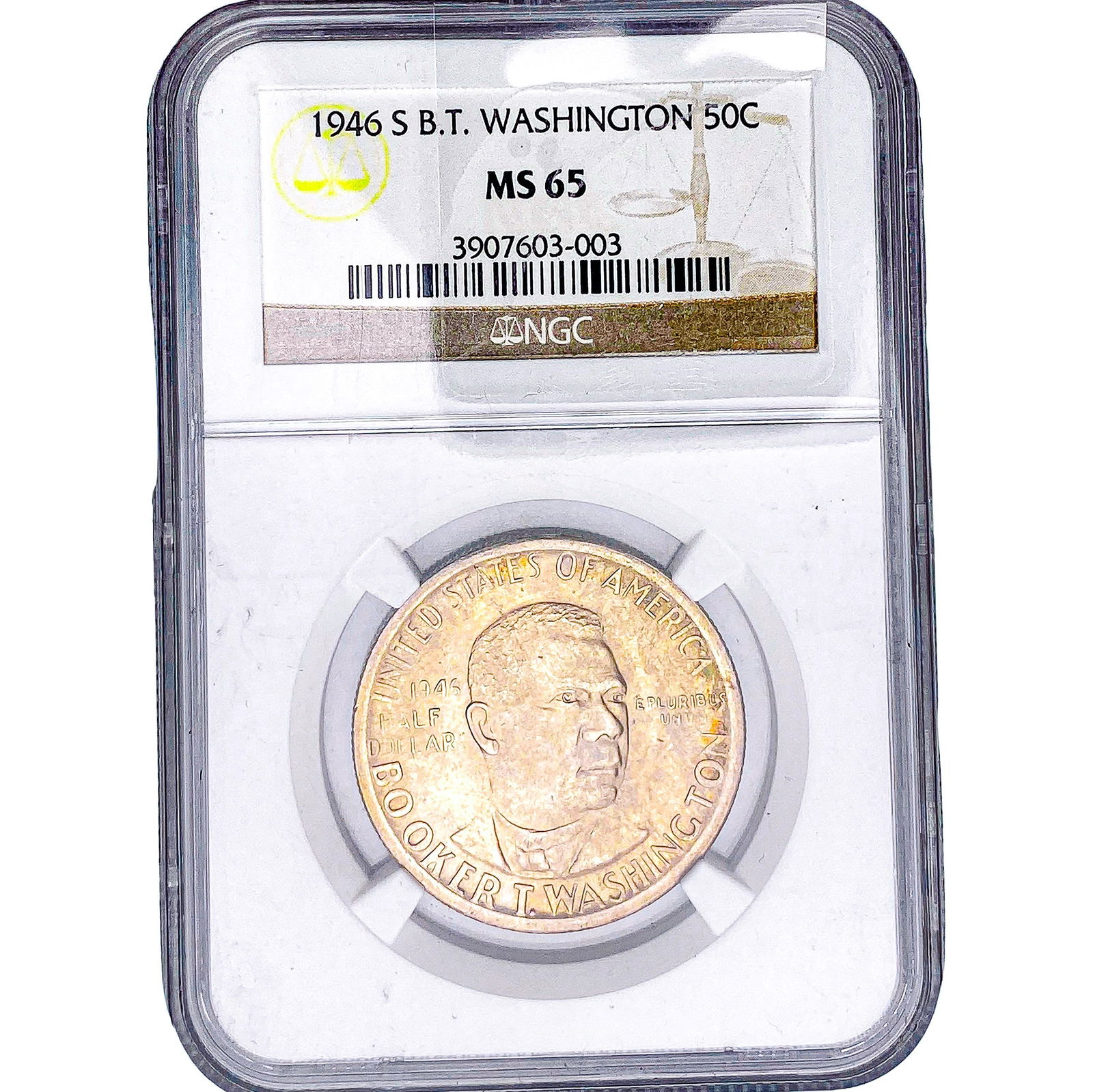 1946-S Booker T Half Dollar NGC MS65: 1946-S Booker T Half Dollar NGC MS65
