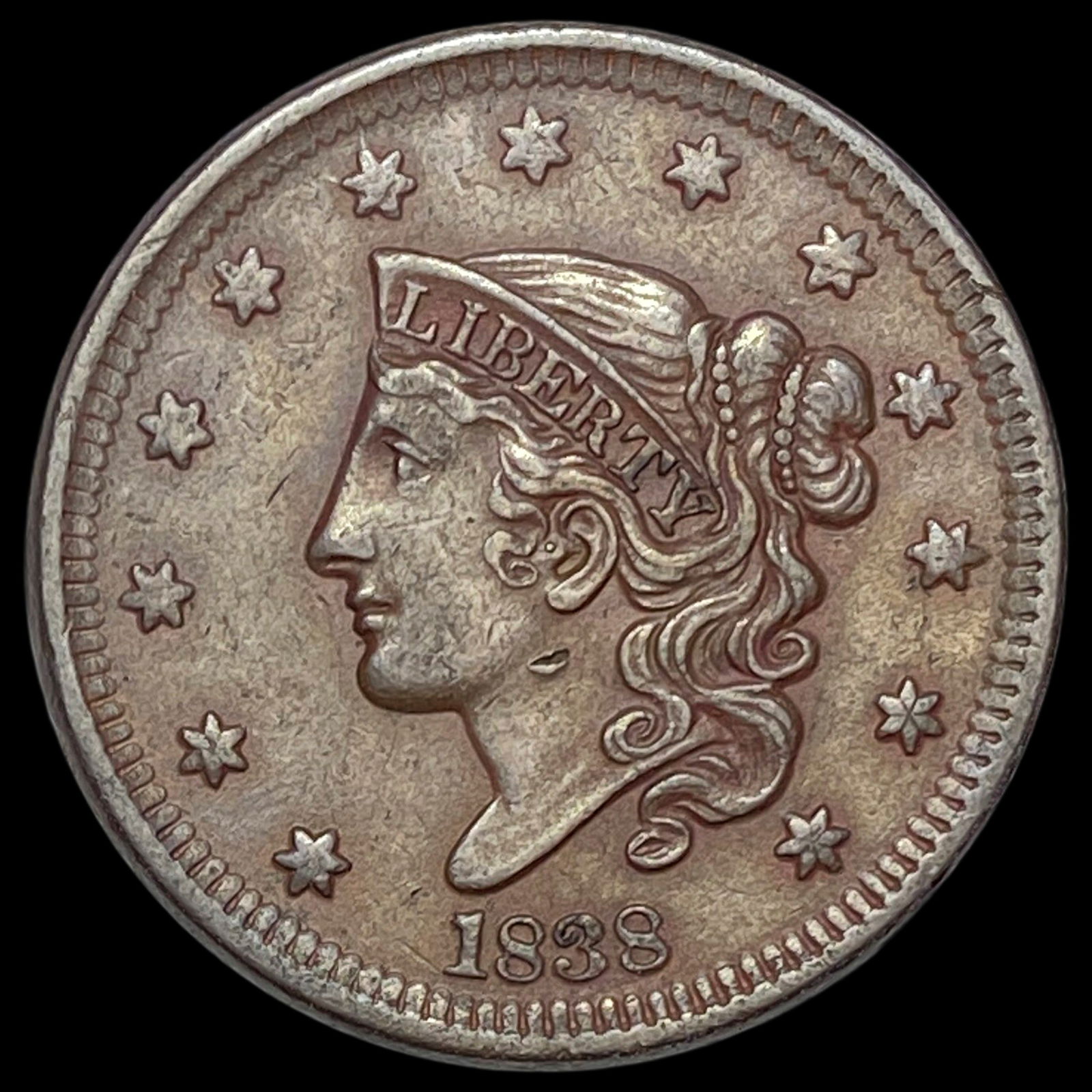 1838 Coronet Head Large Cent CLOSELY UNCIRCULATED (1 of 2)