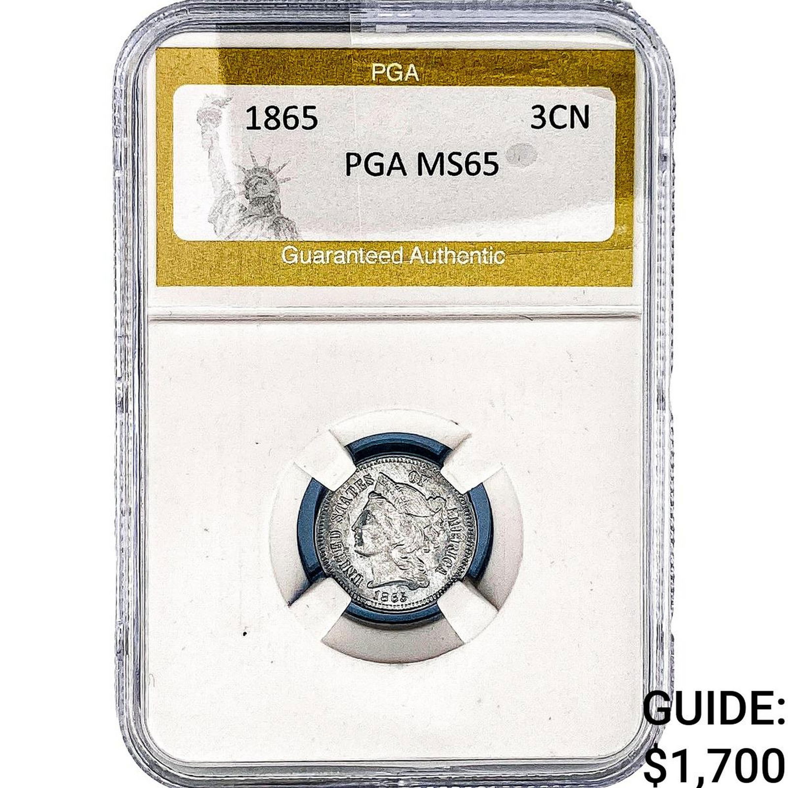 1865 Nickel Three Cent PGA MS65 (1 of 2)