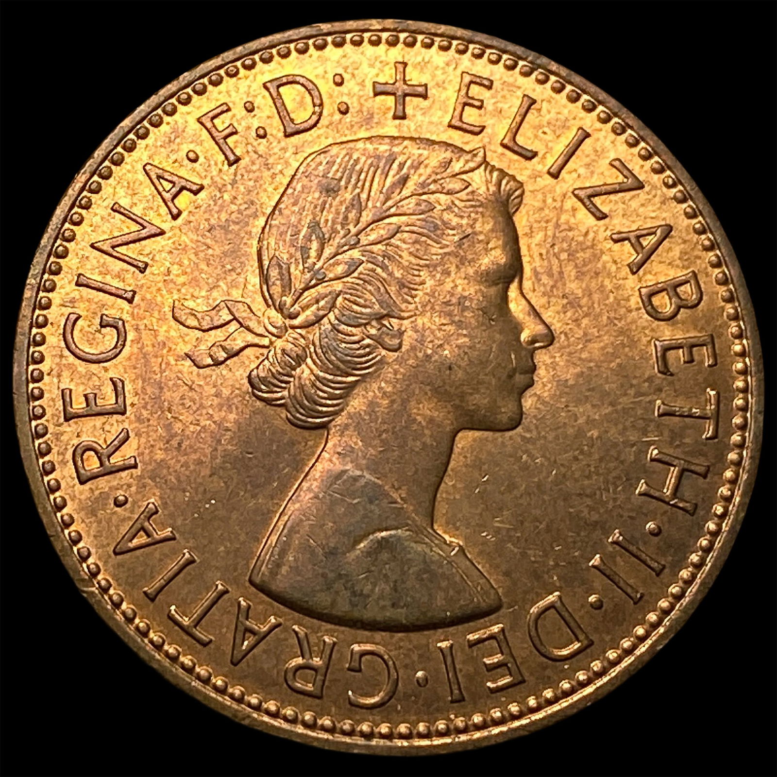 1967 Great Britain Queen Elizabeth II Copper 1 Penny HIGH GRADE: 1967 Great Britain Queen Elizabeth II Copper 1 Penny HIGH GRADE