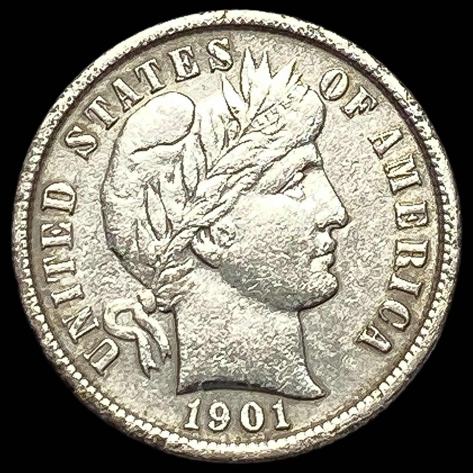 1901 Silver Barber Dime HIGH GRADE: 1901 Silver Barber Dime HIGH GRADE
