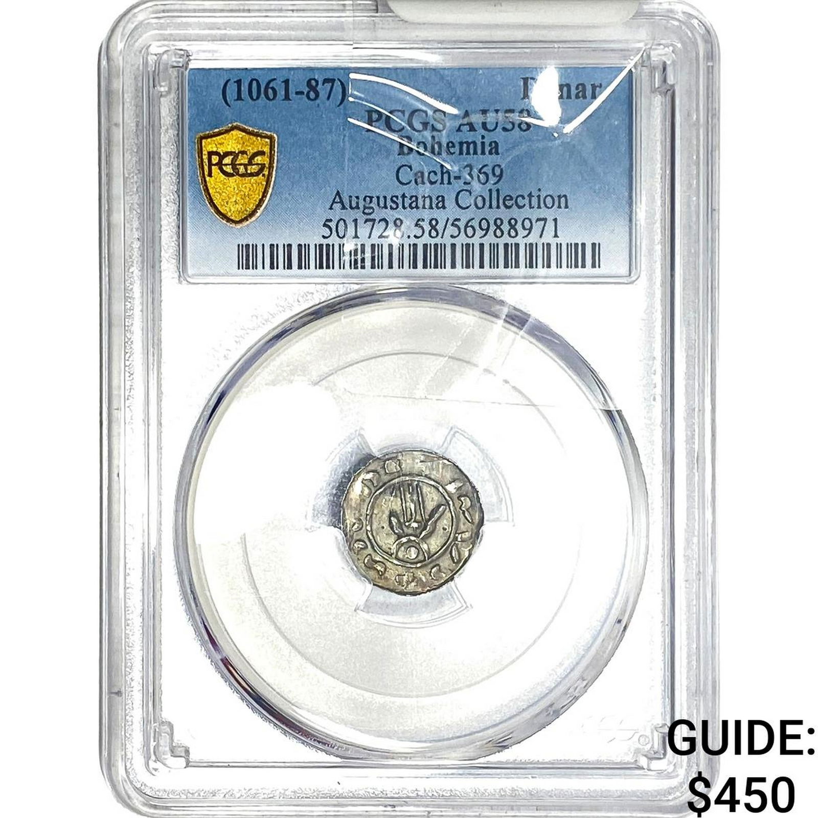 Bohemia 1061-87 AD Silver Denar PCGS AU58: Bohemia 1061-87 AD Silver Denar PCGS AU58