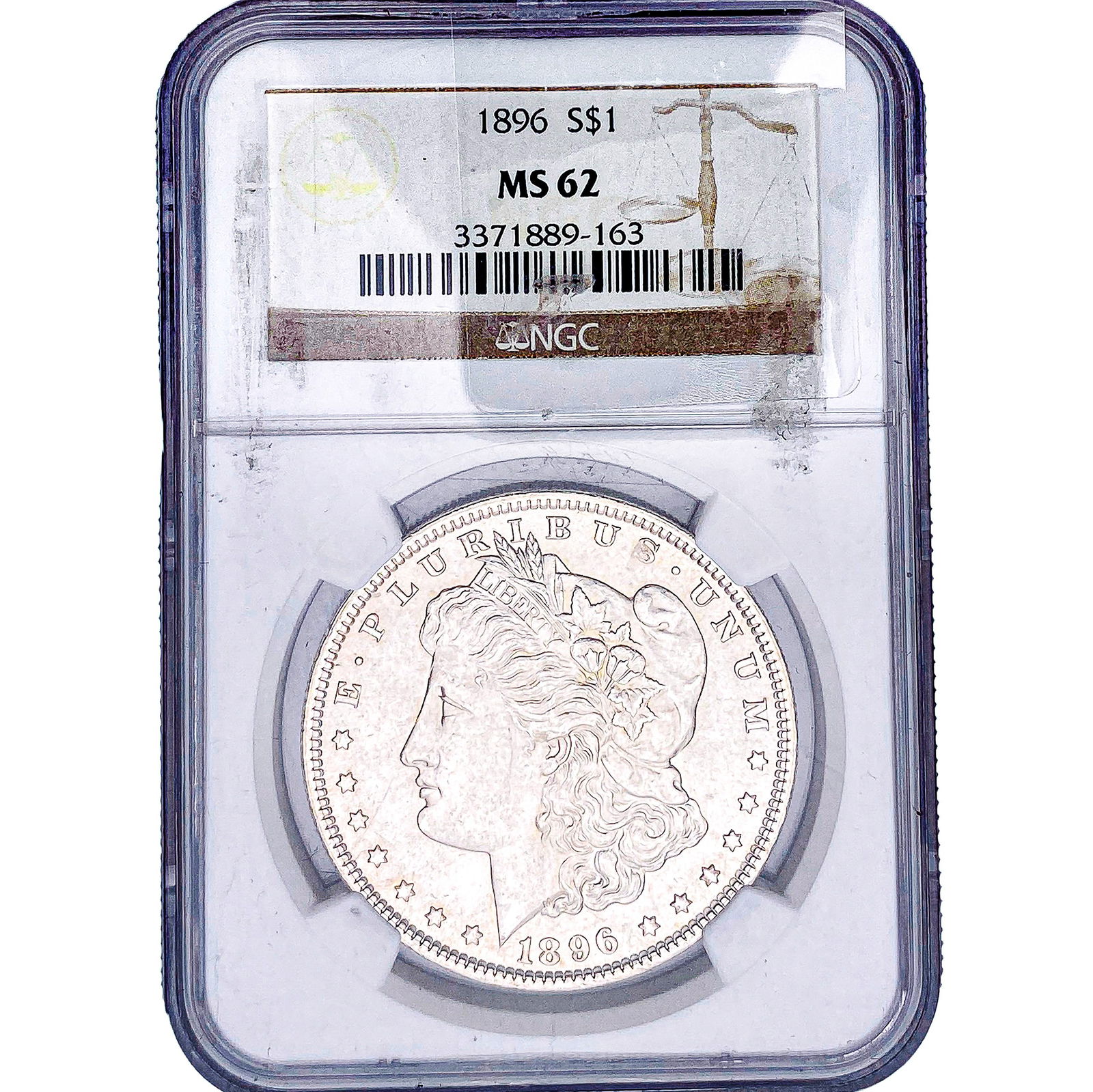 1896 Morgan Silver Dollar NGC MS62: 1896 Morgan Silver Dollar NGC MS62
