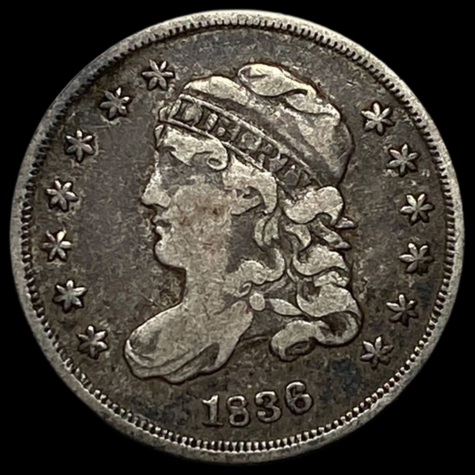 1836 Capped Bust Half Dime ABOUT UNCIRCULATED: 1836 Capped Bust Half Dime ABOUT UNCIRCULATED