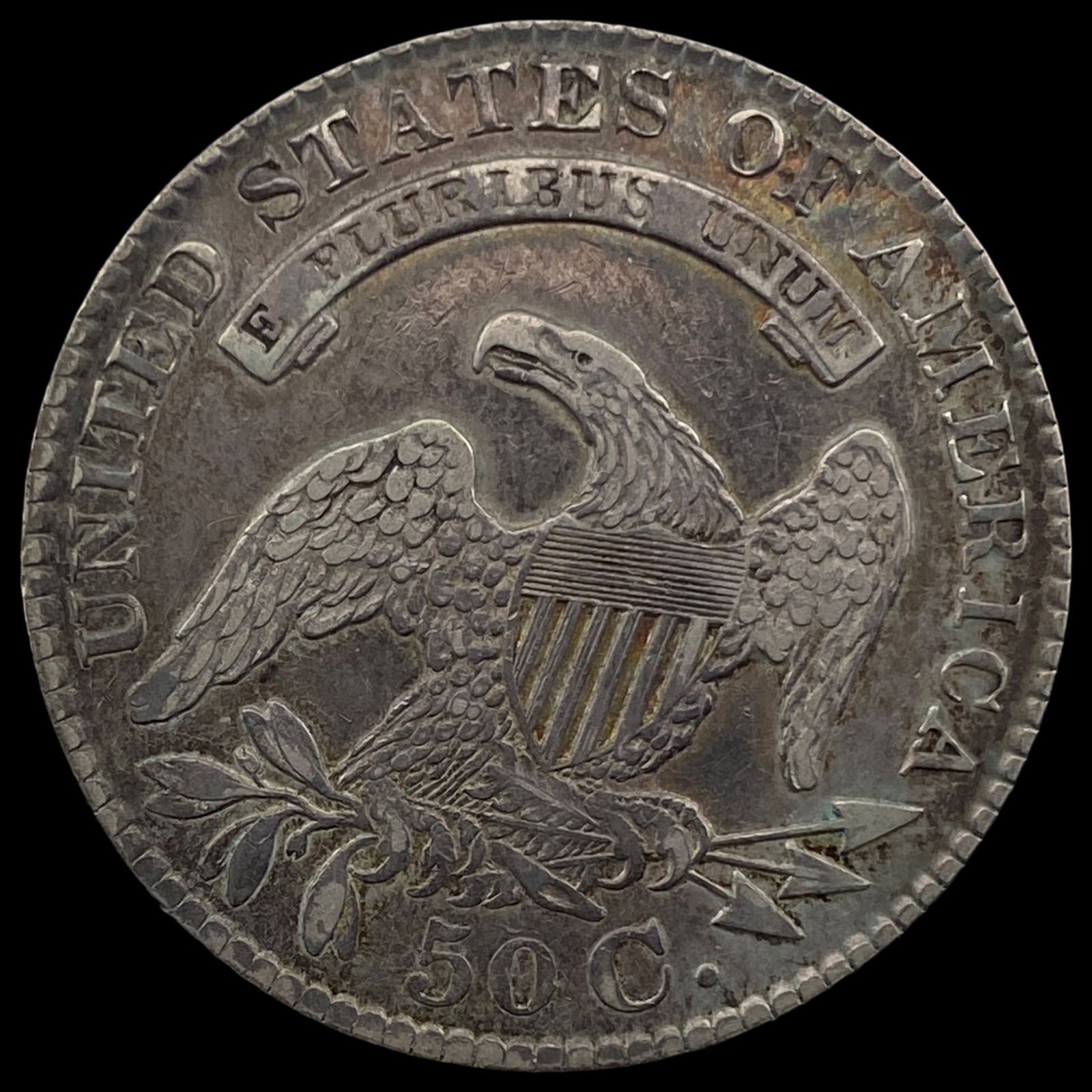 1829 Capped Bust Silver Half Dollar ABOUT UNCIRCULATED - 2