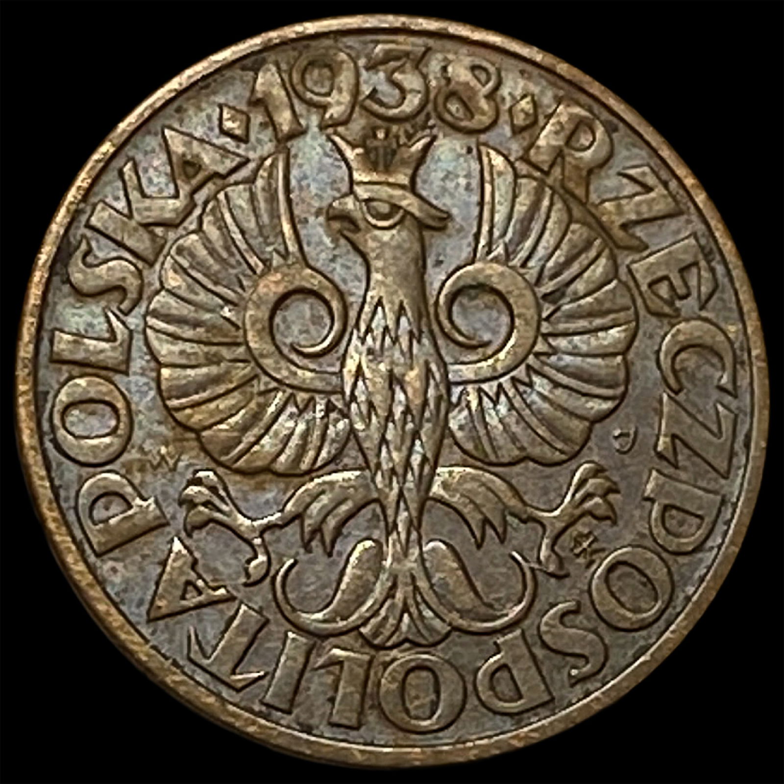 1936 Poland Copper 2 Grosze CLOSELY UNCIRCULATED: 1936 Poland Copper 2 Grosze CLOSELY UNCIRCULATED