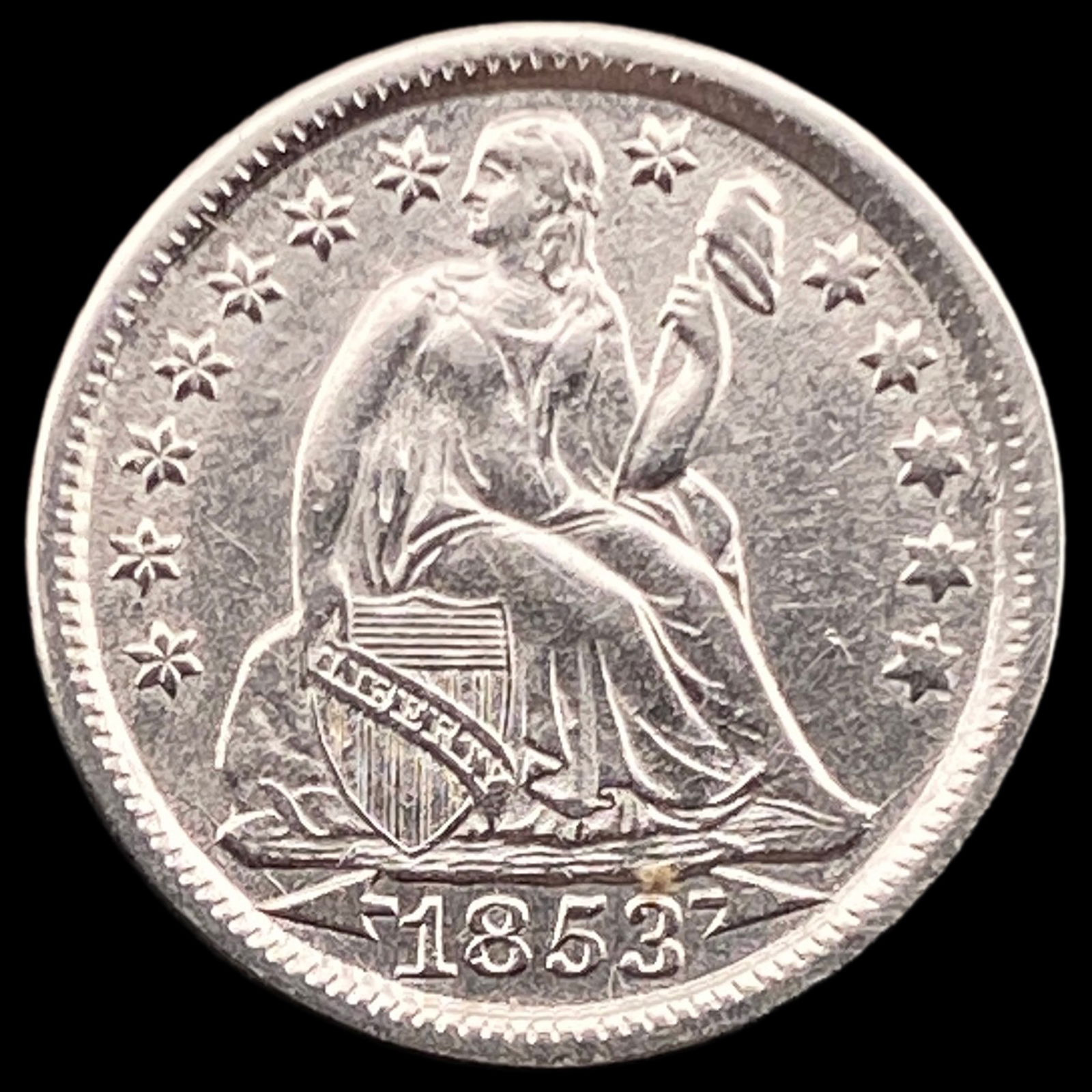 1853 Arrows Seated Liberty Dime UNCIRCULATED: 1853 Arrows Seated Liberty Dime UNCIRCULATED