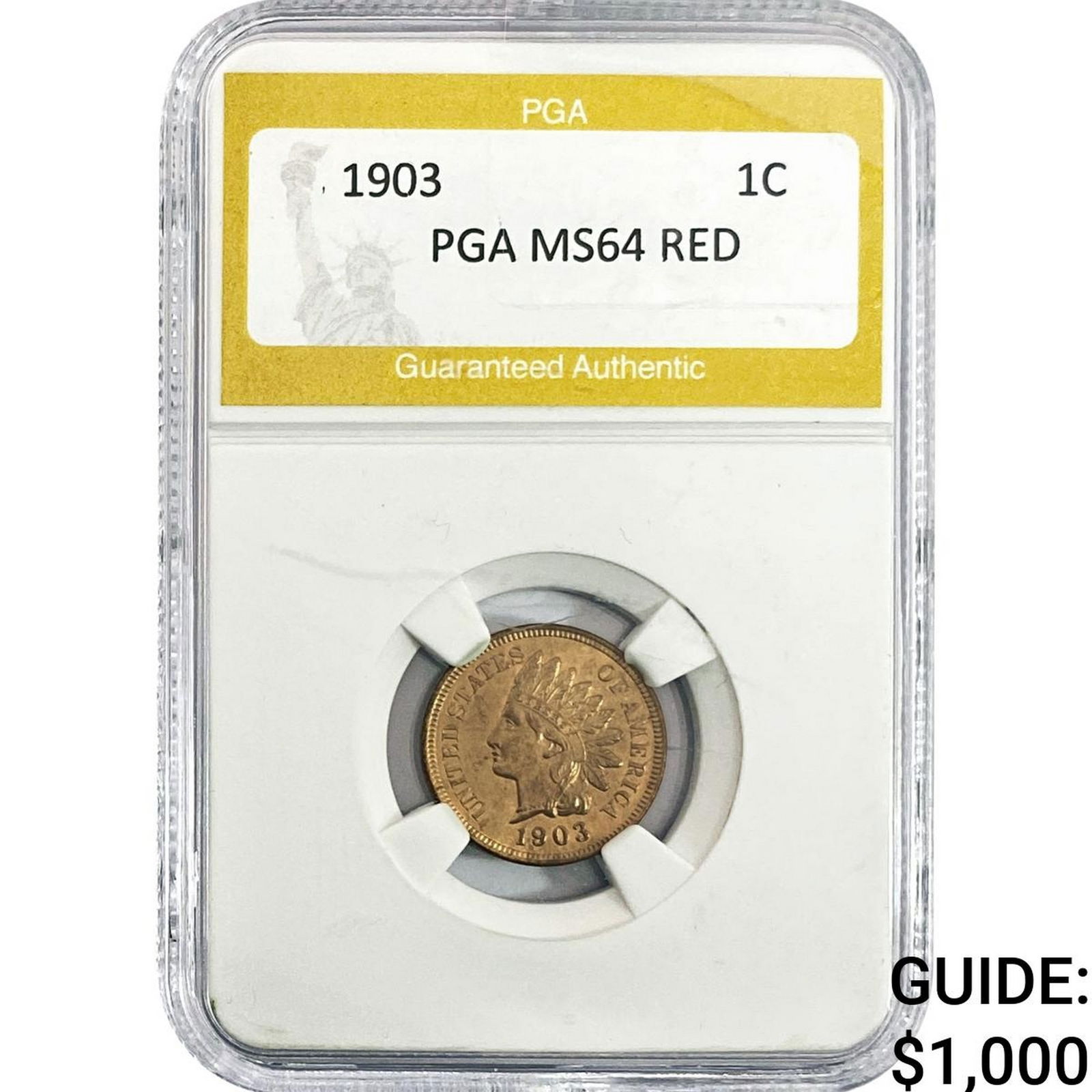 1903 Indian Head Cent PGA MS64 RED: 1903 Indian Head Cent PGA MS64 RED
