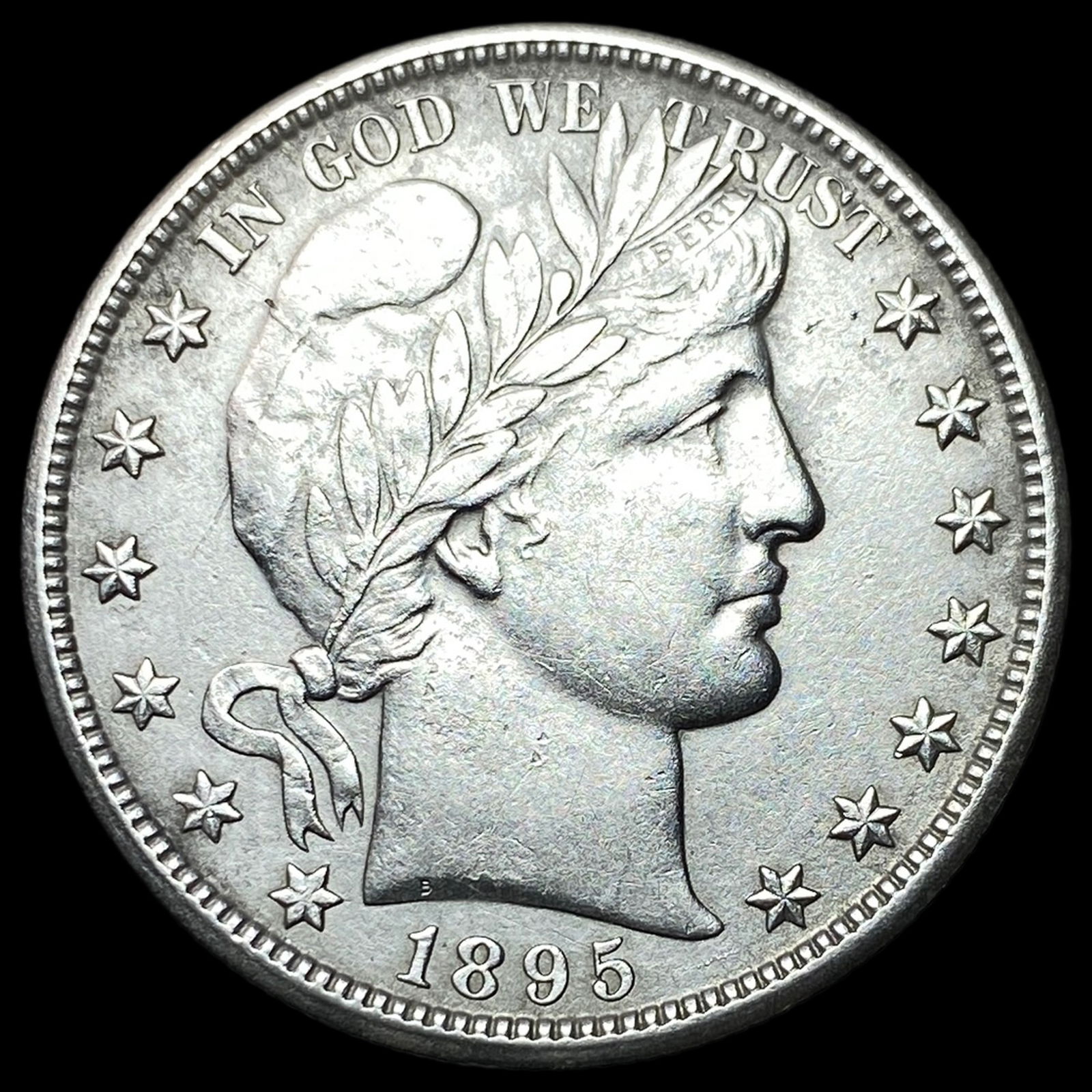 1895-O Silver Barber Half Dollar CHOICE AU: 1895-O Silver Barber Half Dollar CHOICE AU