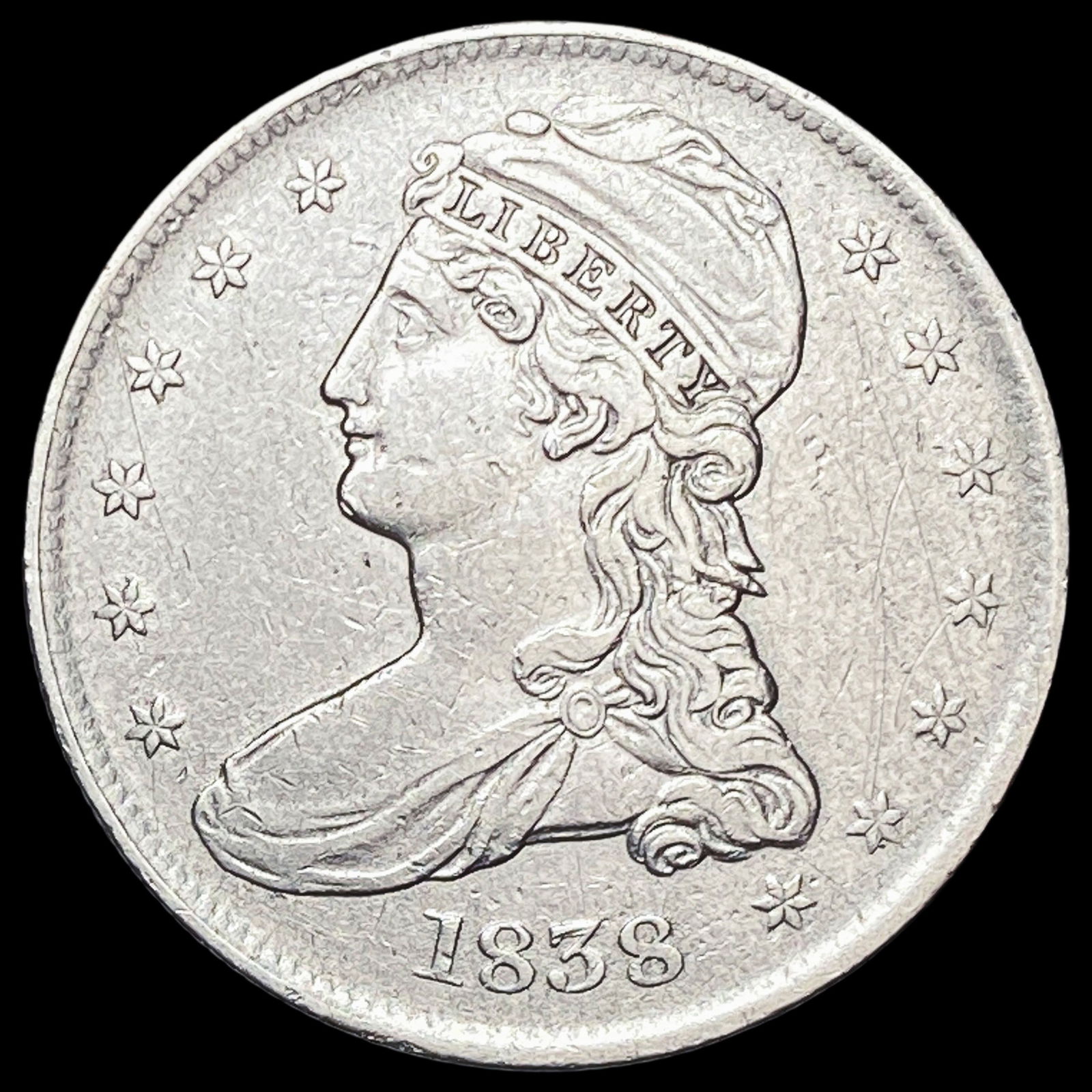 1838 Capped Bust Half Dollar NEARLY UNCIRCULATED (1 of 2)
