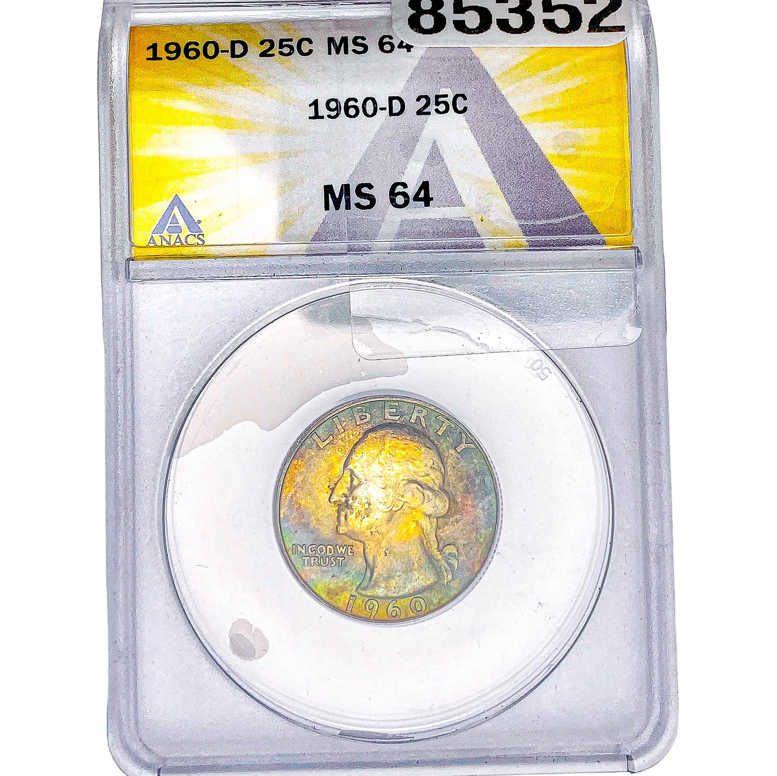 1960-D Washington Silver Quarter ANACS MS64: 1960-D Washington Silver Quarter ANACS MS64