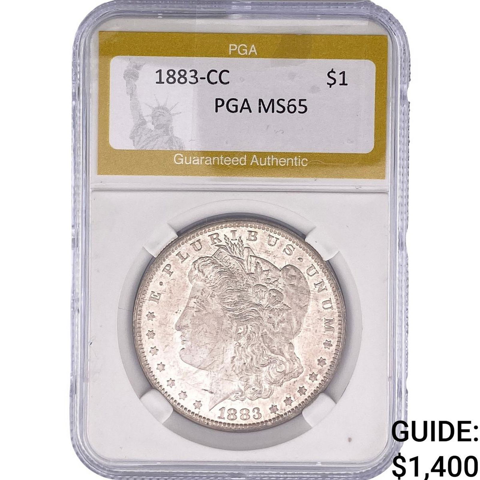 1883-CC Morgan Silver Dollar PGA MS65: 1883-CC Morgan Silver Dollar PGA MS65