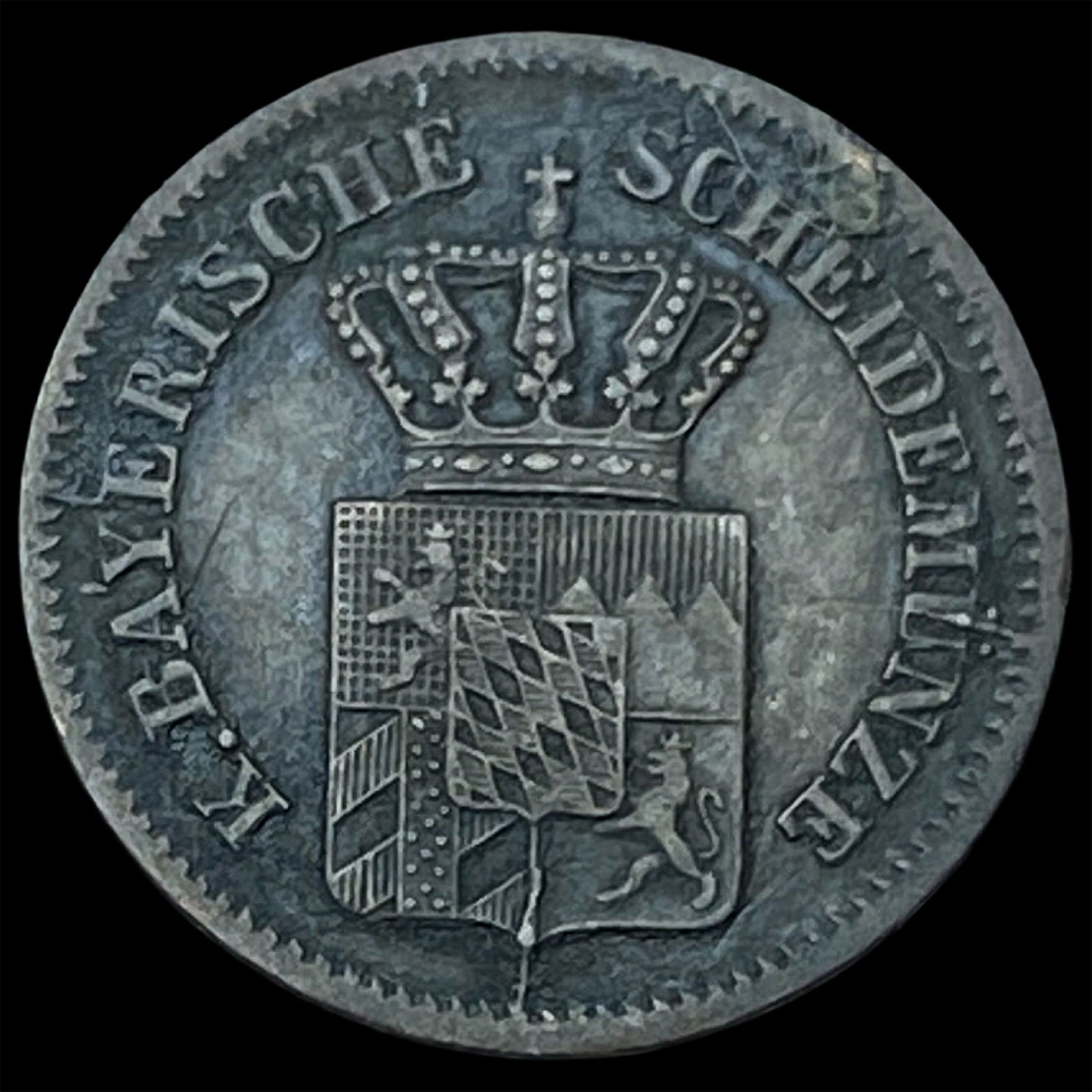 1870 German States, Bavaria Silver 1 Kreuzer NEARLY UNCIRCULATED: 1870 German States, Bavaria Silver 1 Kreuzer NEARLY UNCIRCULATED