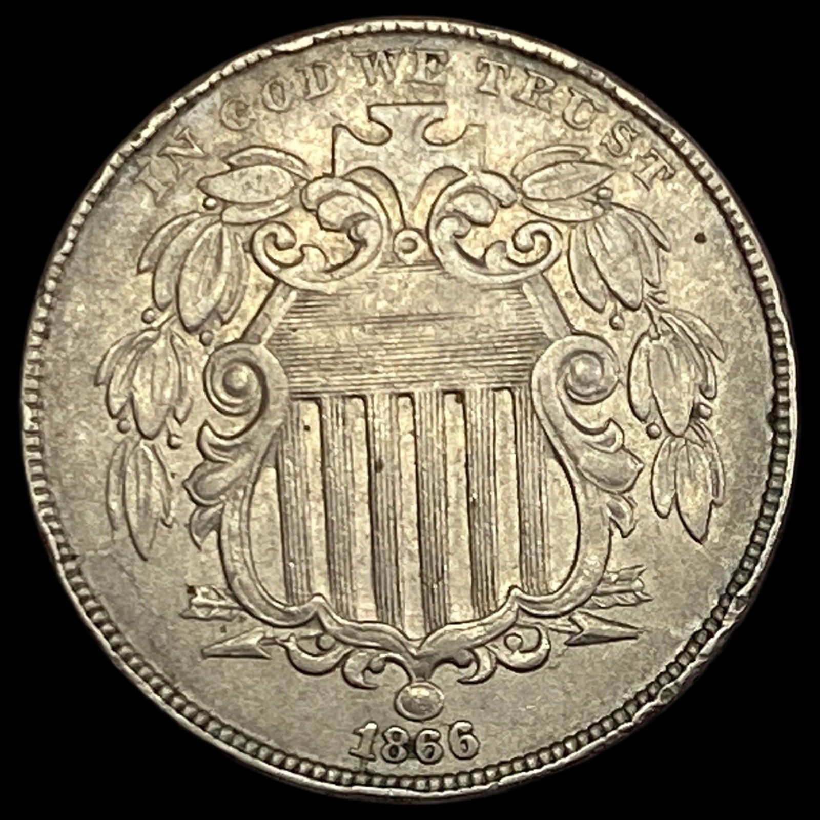 1866 Shield Nickel LIGHTLY CIRCULATED: 1866 Shield Nickel LIGHTLY CIRCULATED