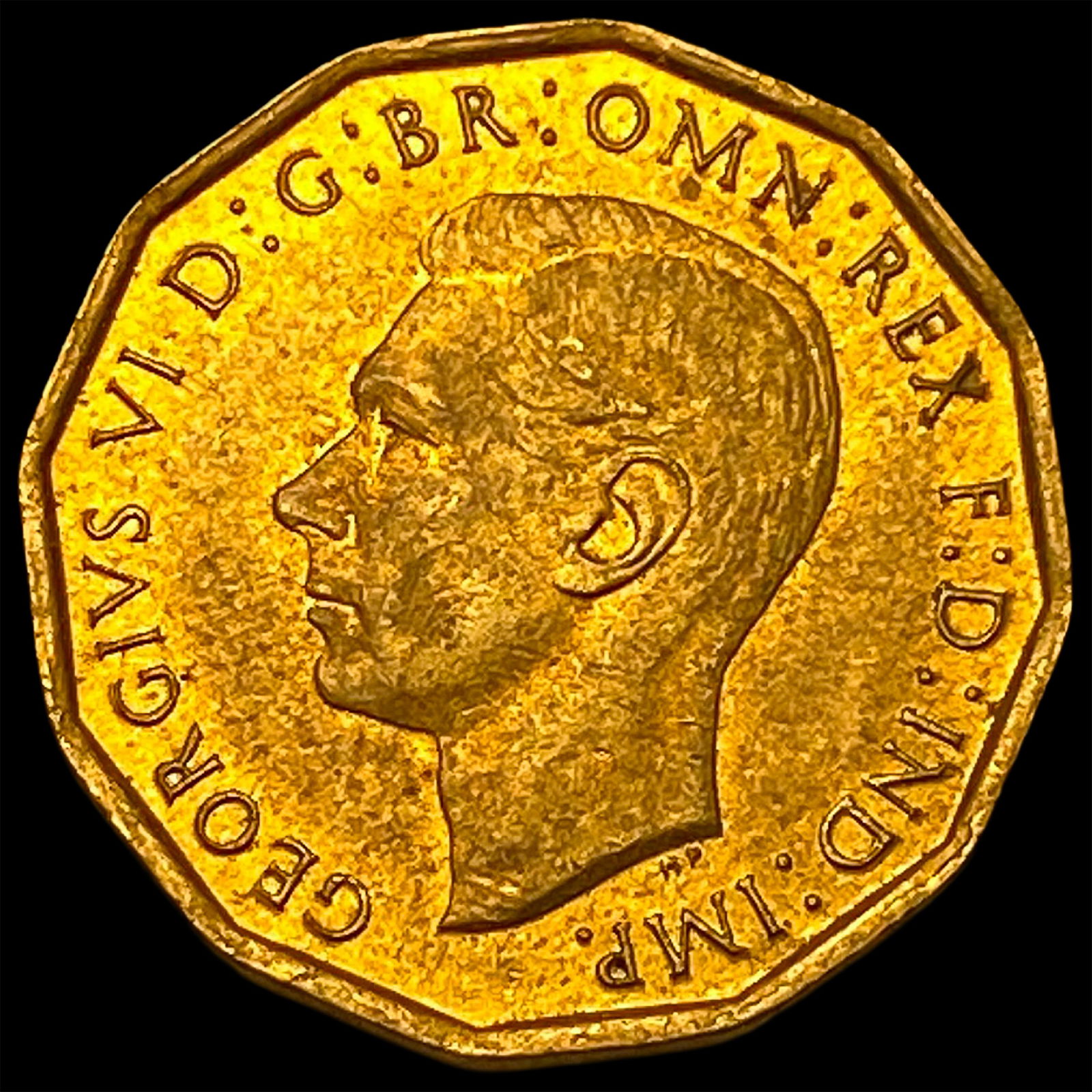 1944 Great Britain George VI Copper 3 Pence UNCIRCULATED: 1944 Great Britain George VI Copper 3 Pence UNCIRCULATED