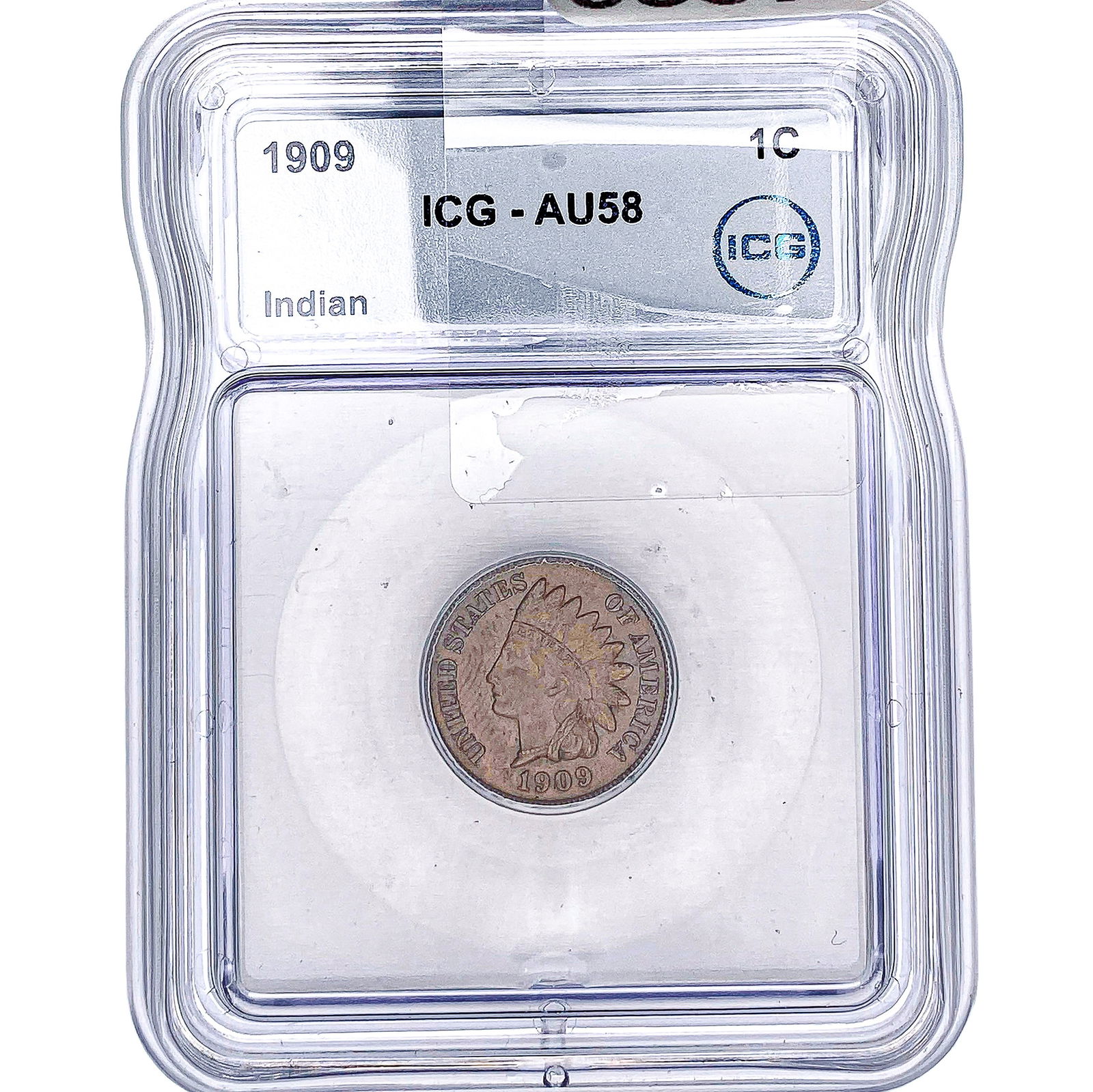 1909 Indian Head Cent ICG AU58: 1909 Indian Head Cent ICG AU58