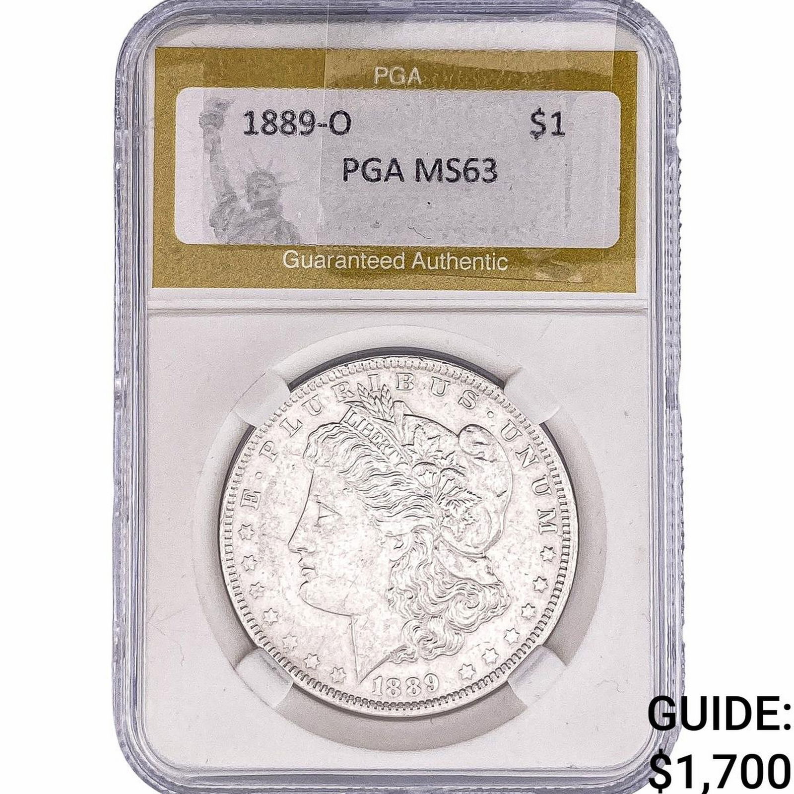 1889-O Morgan Silver Dollar PGA MS63: 1889-O Morgan Silver Dollar PGA MS63