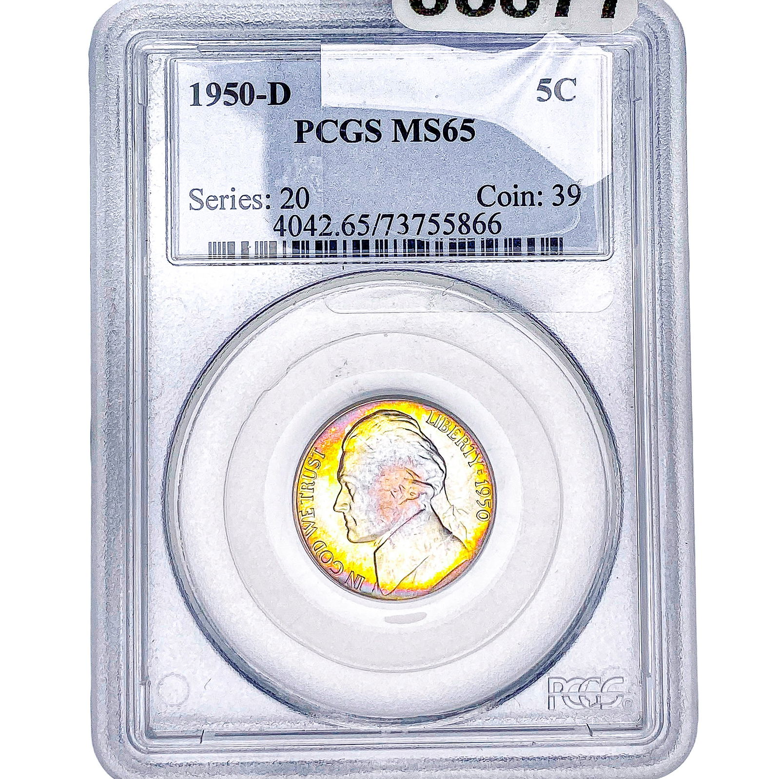 1950-D Jefferson Nickel PCGS MS65: 1950-D Jefferson Nickel PCGS MS65