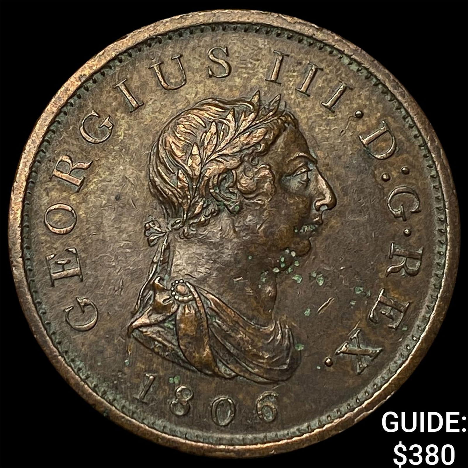 1806 Great Britain George III Copper Penny HIGH GRADE: 1806 Great Britain George III Copper Penny HIGH GRADE