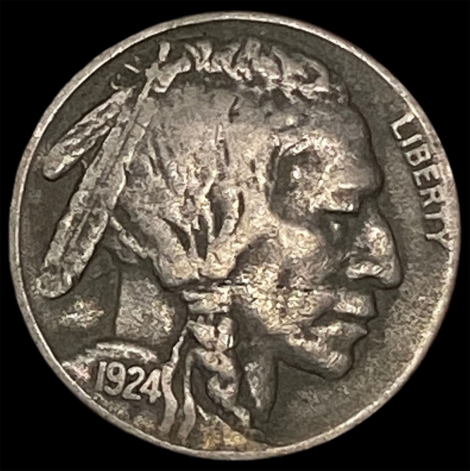 1924-S Buffalo Nickel ABOUT UNCIRCULATED: 1924-S Buffalo Nickel ABOUT UNCIRCULATED