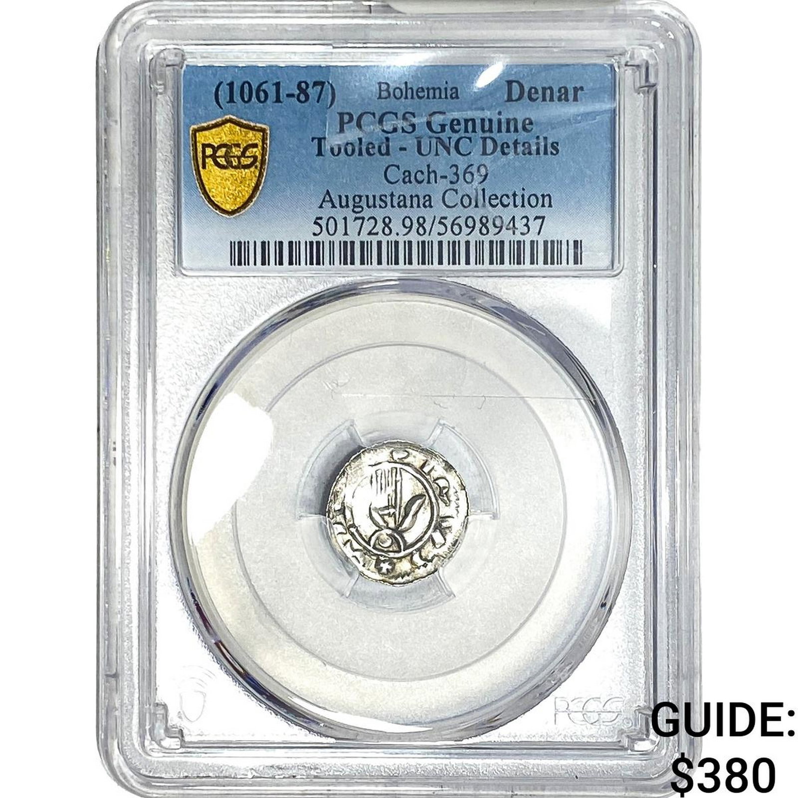 Bohemia 1061-87 AD Silver Denar PCGS UNCDetails (1 of 2)