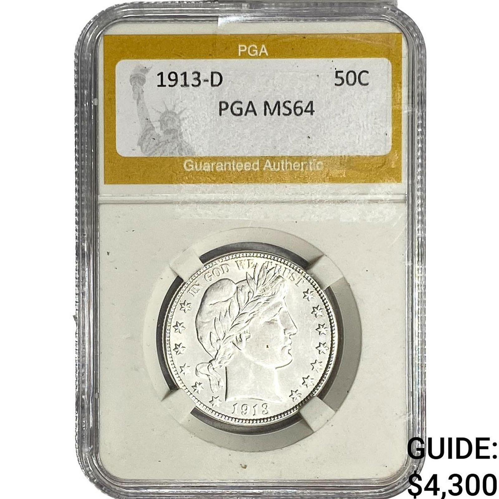1913-D Barber Half Dollar PGA MS64 (1 of 2)