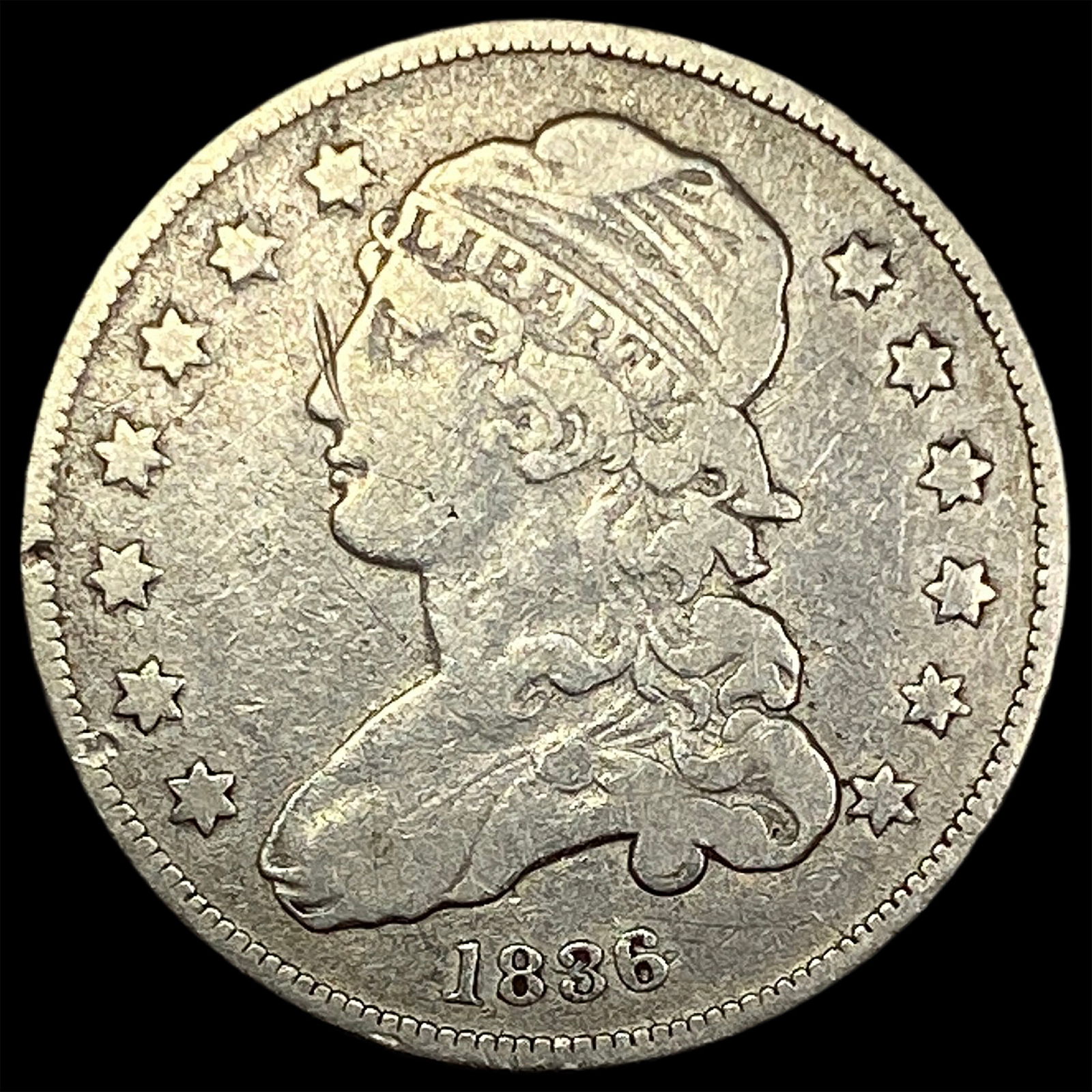 1836 Capped Bust Silver Quarter NICELY CIRCULATED (1 of 2)