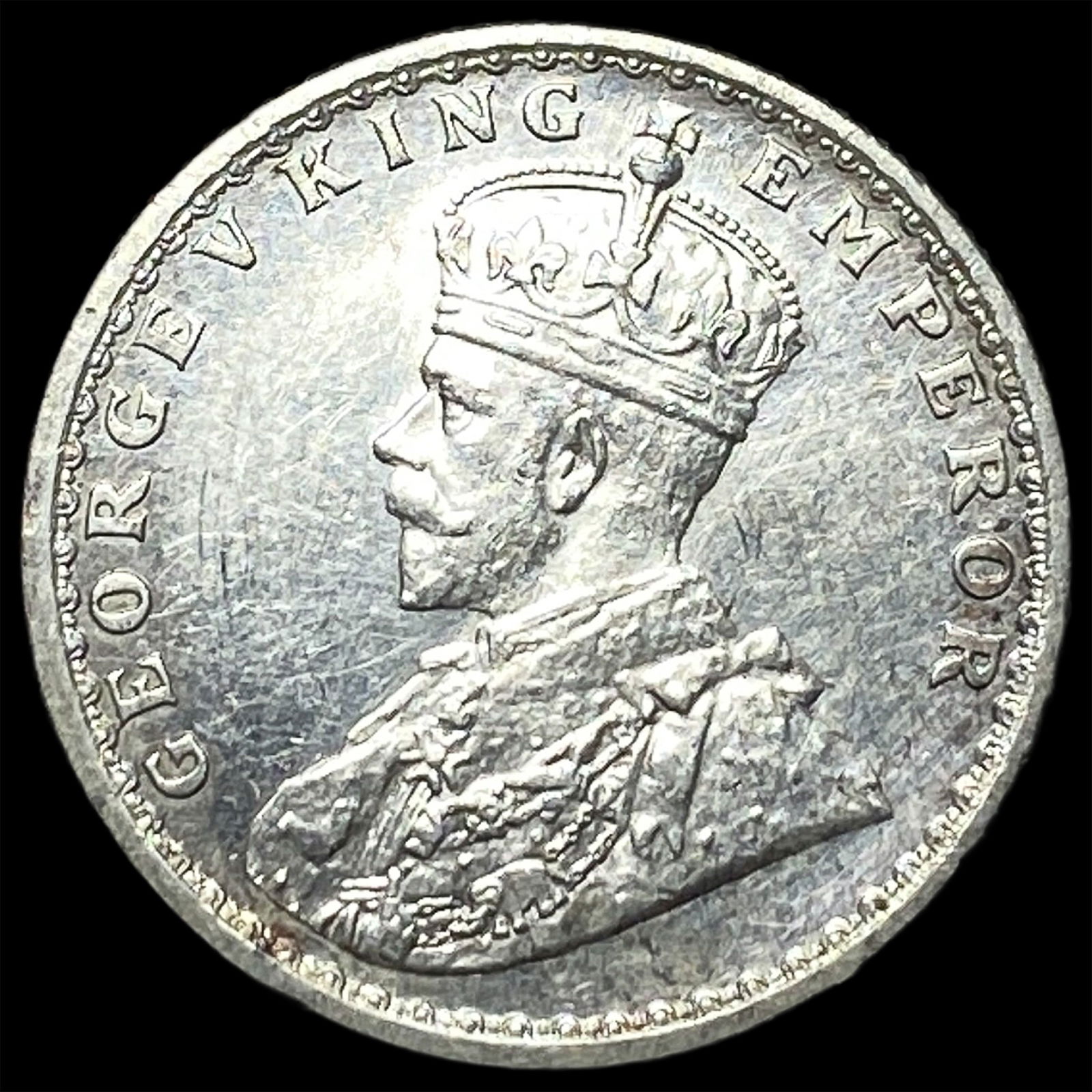 1933 British India George V Silver Half Rupee CLOSELY UNCIRCULATED: 1933 British India George V Silver Half Rupee CLOSELY UNCIRCULATED