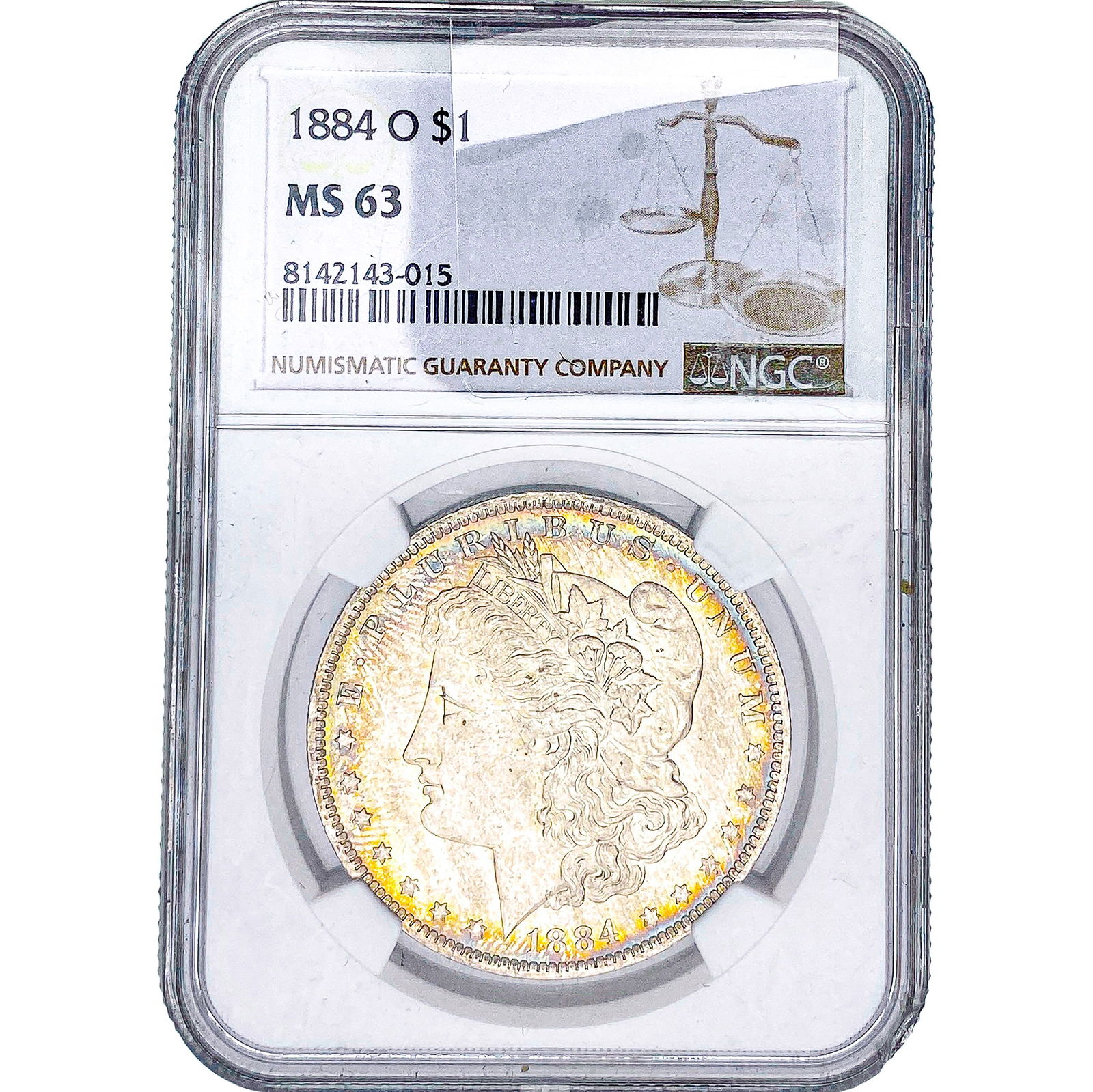 1884-O Morgan Silver Dollar NGC MS63: 1884-O Morgan Silver Dollar NGC MS63