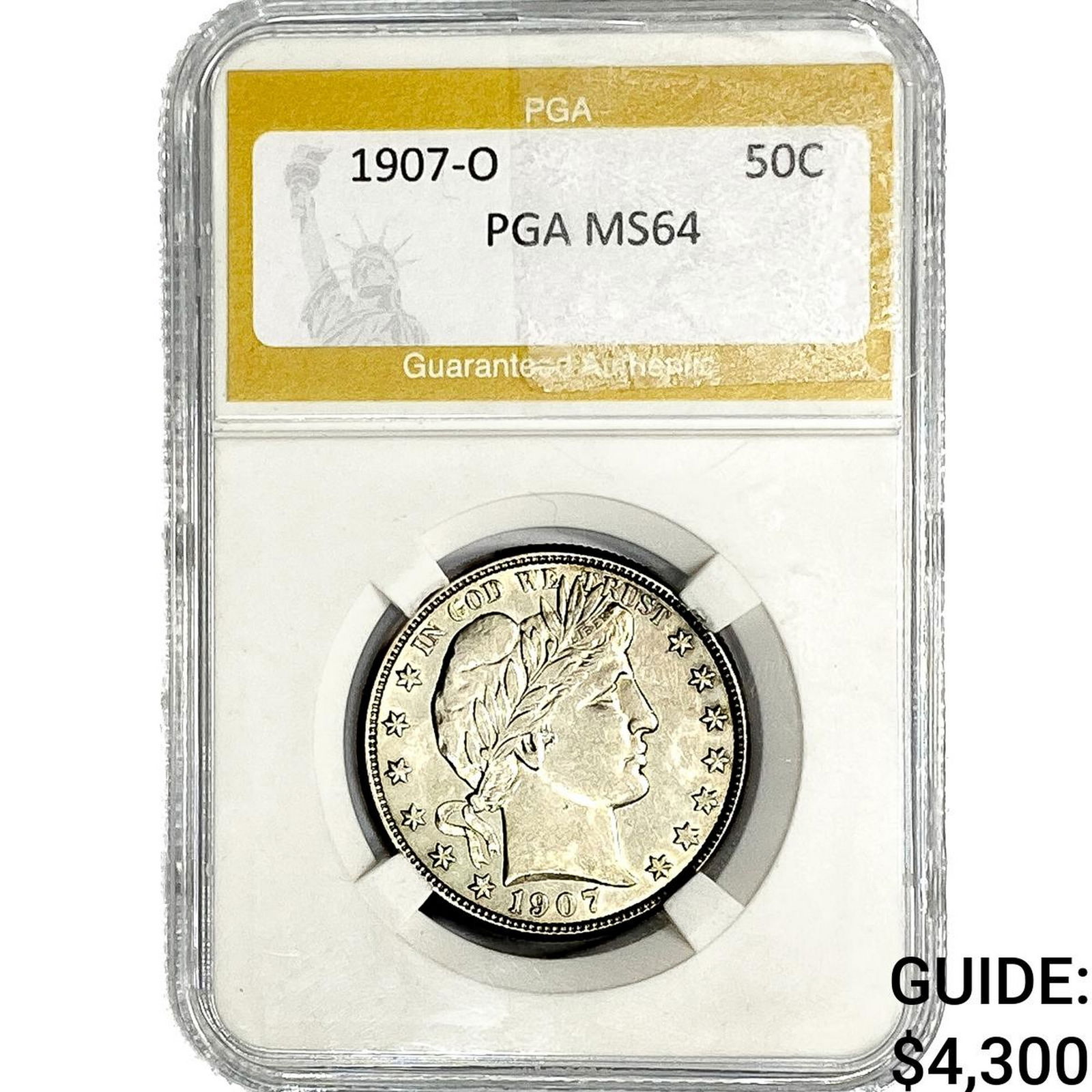 1907 Barber Half Dollar PGA MS64: 1907 Barber Half Dollar PGA MS64