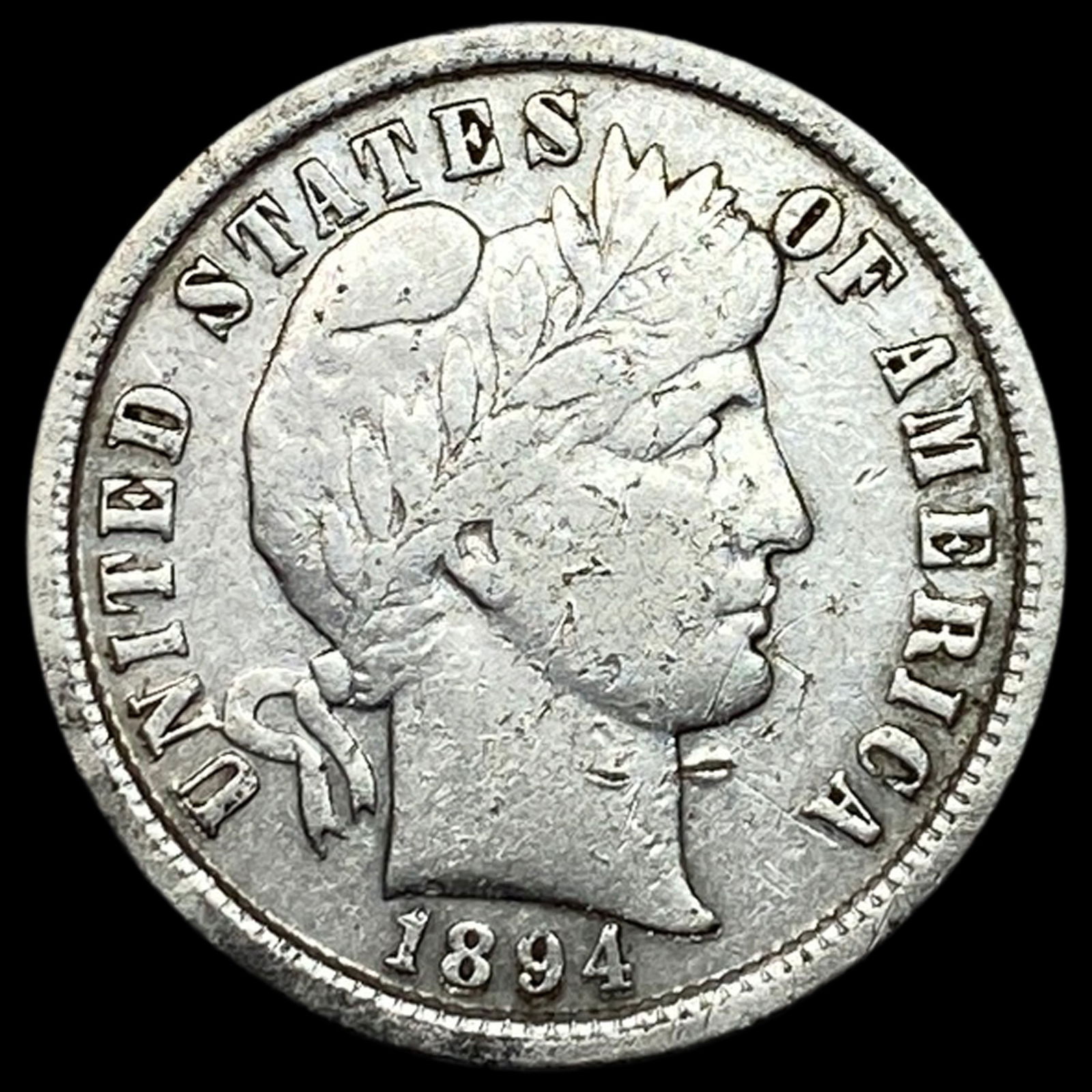 1894 Silver Barber Dime LIGHTLY CIRCULATED: 1894 Silver Barber Dime LIGHTLY CIRCULATED